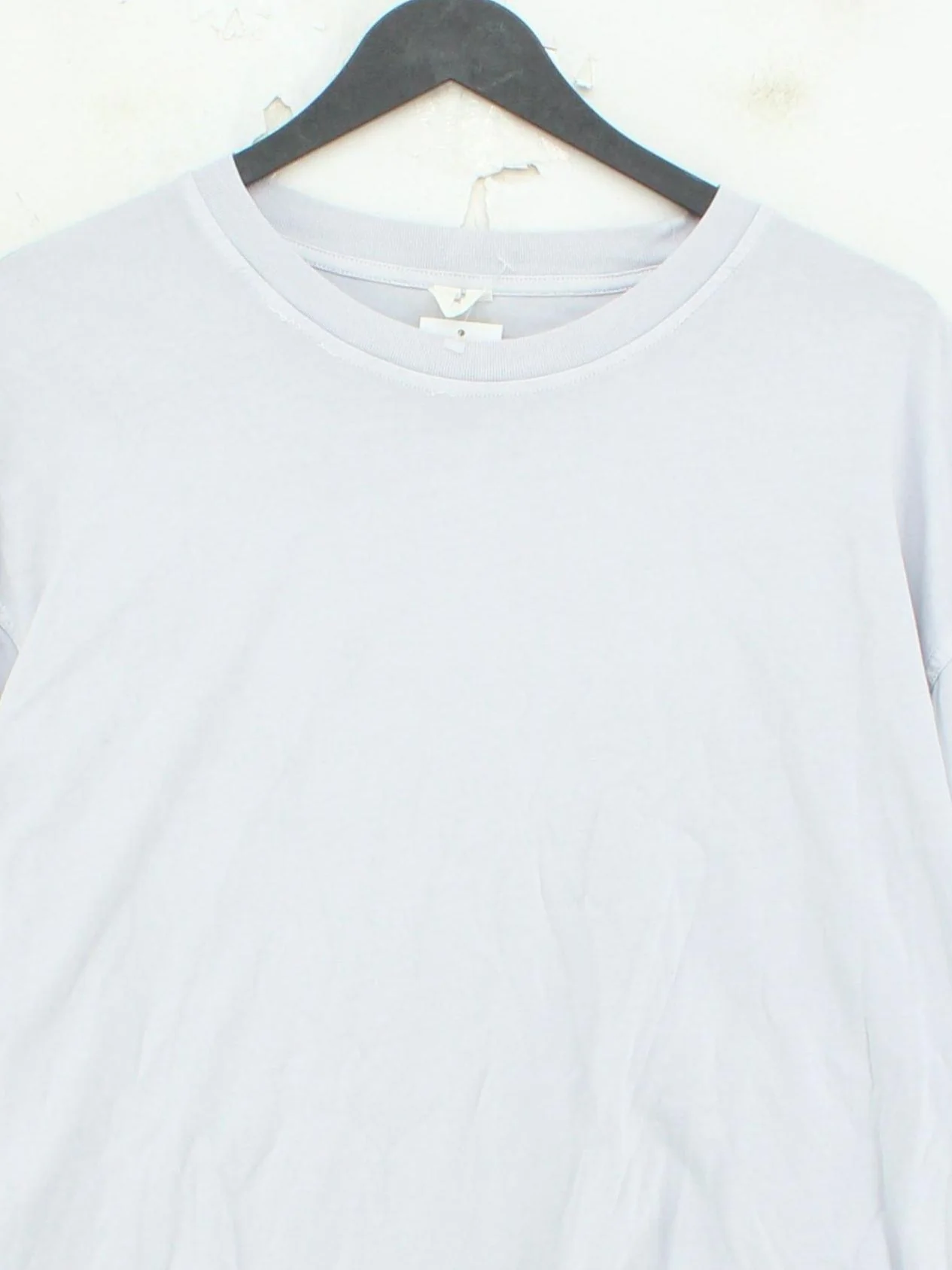 Arket Women's Top XS Grey 100% Cotton 3/4 Sleeve Round Neck Basic - Image 3