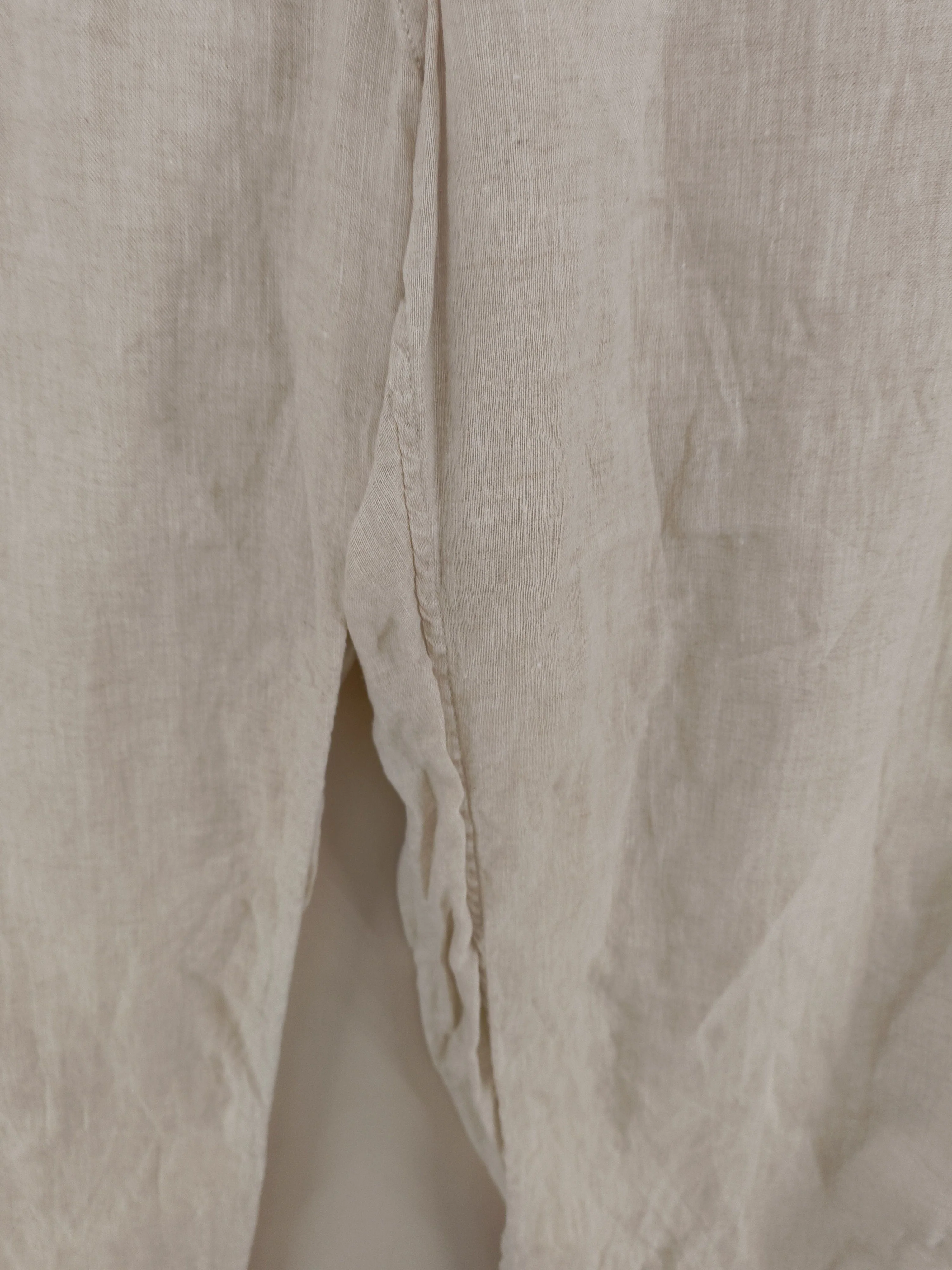 Arket Women's Trousers L Cream 100% Linen Wide-Leg Cropped - Image 5