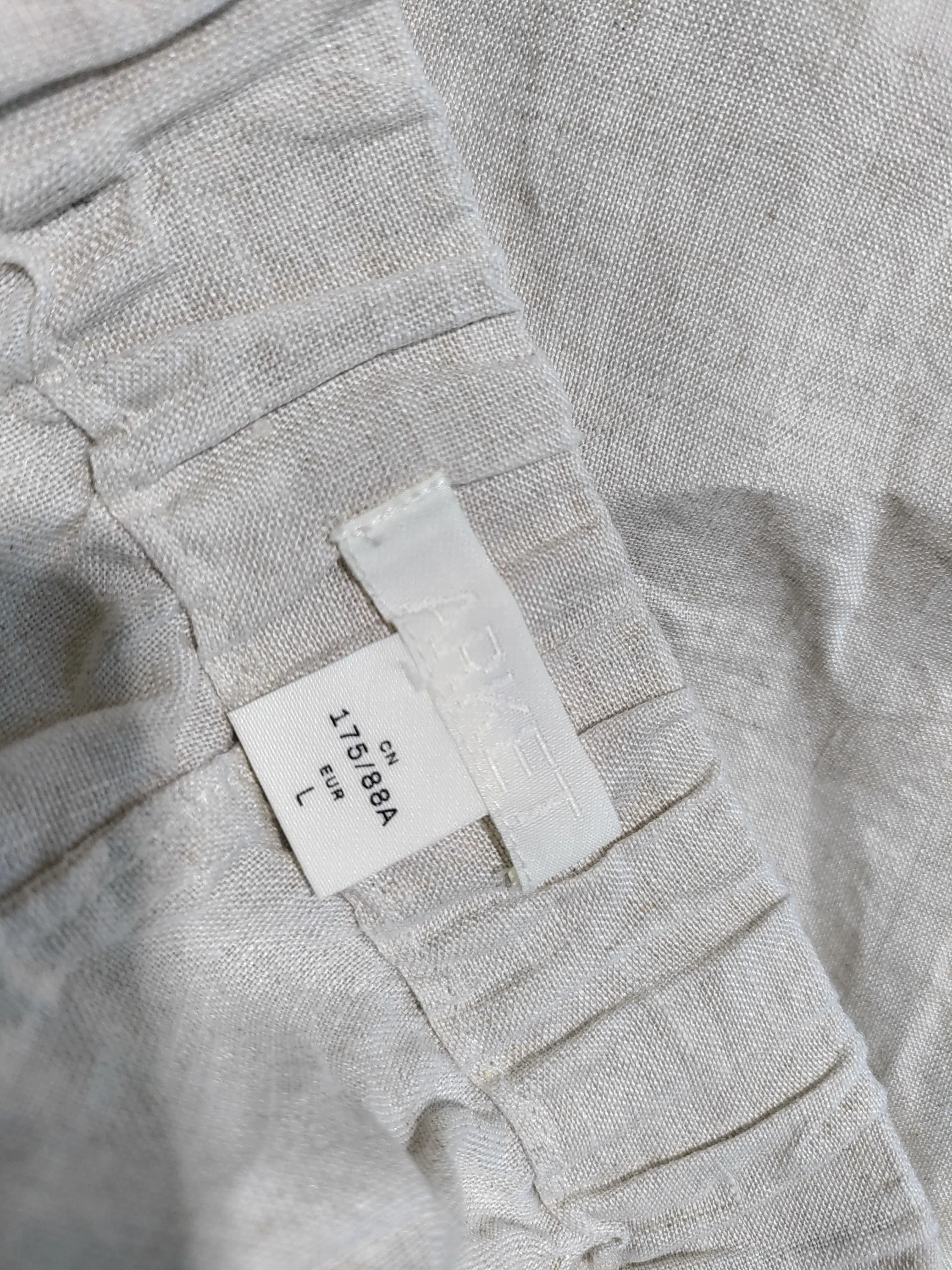 Arket Women's Trousers L Cream 100% Linen Wide-Leg Cropped - Image 6