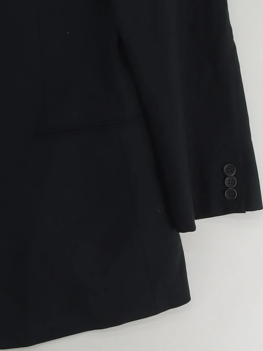 Armani Collezioni Men's Blazer Chest: 42 in Black Wool with Viscose Overcoat - Image 4