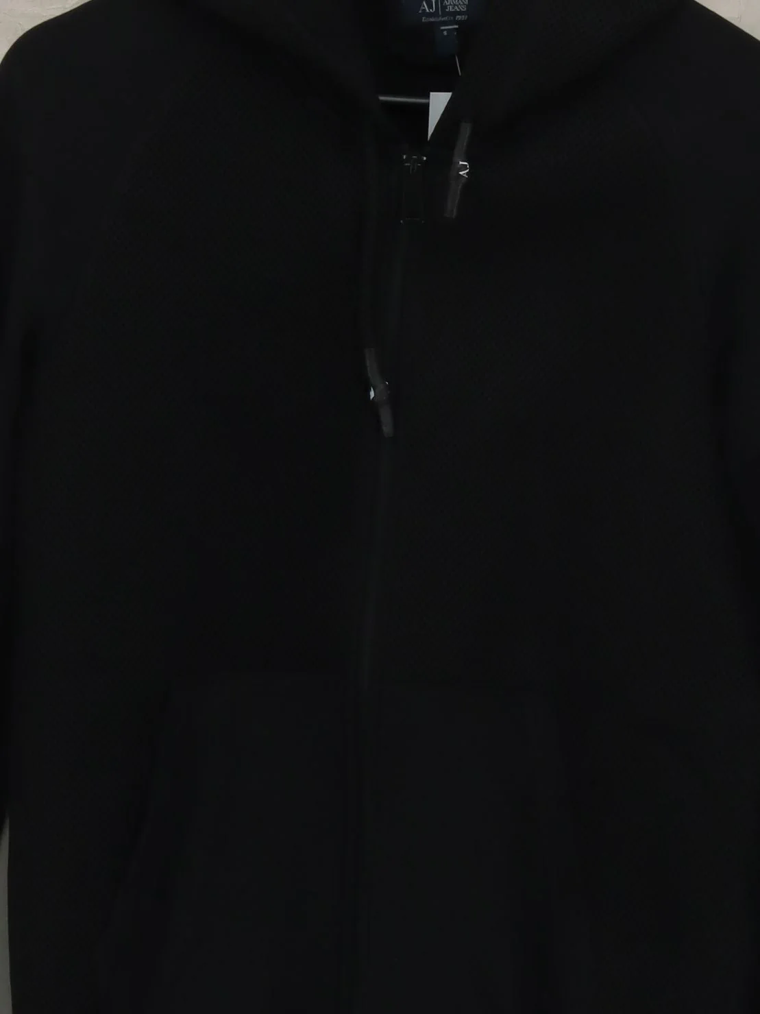 Armani Jeans Men's Hoodie S Black Cotton with Polyester Pullover - Image 3