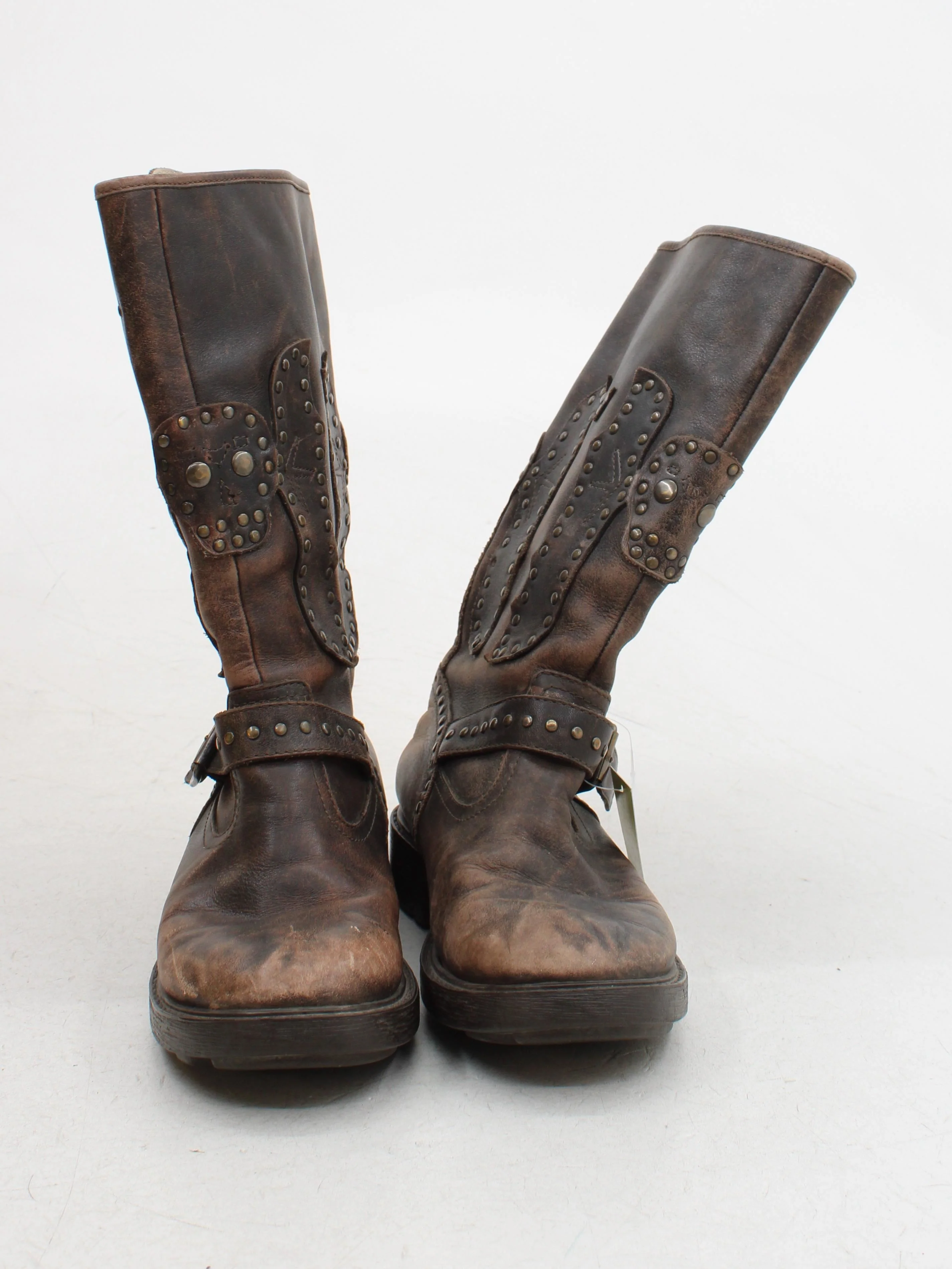Ash Men's Boots UK 4 Brown 100% Leather Combat - Image 2