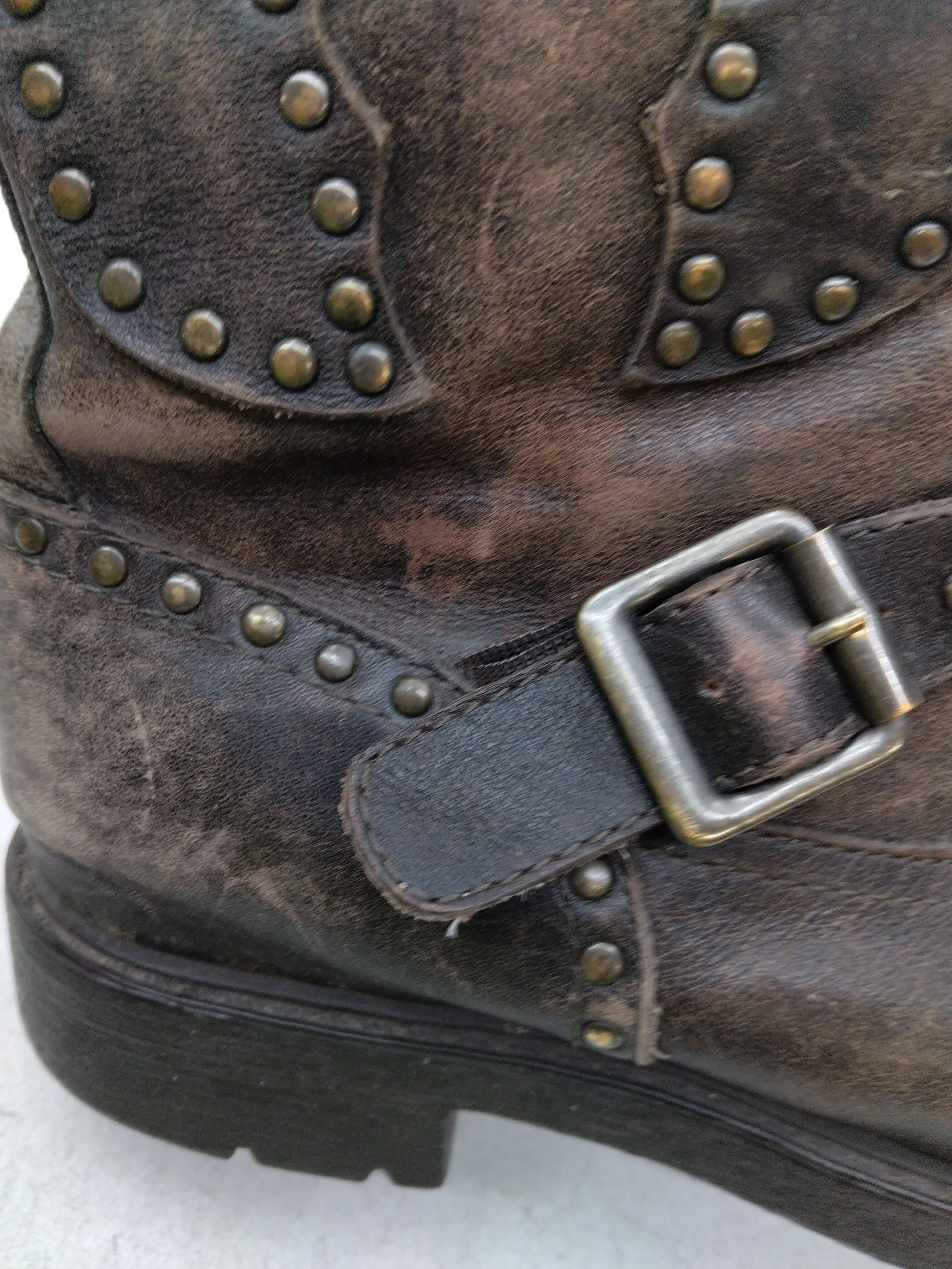 Ash Men's Boots UK 4 Brown 100% Leather Combat - Image 8