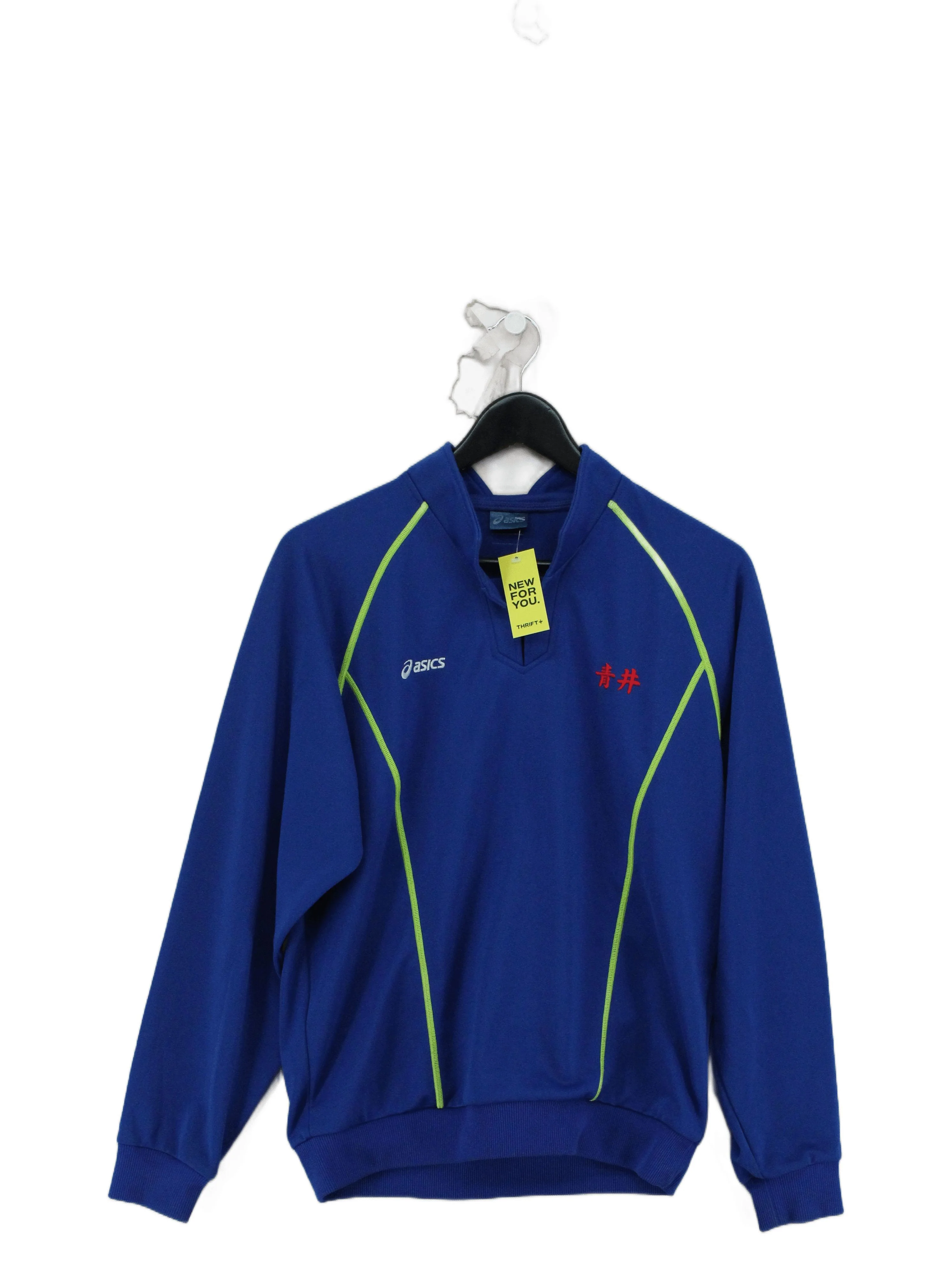 Asics Men's Hoodie L Blue 100% Polyester Pullover