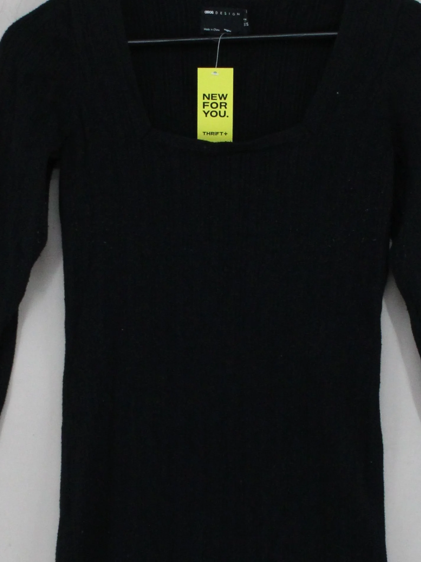 Asos Design Bodycon Midi Dress UK8 in Black - Image 3