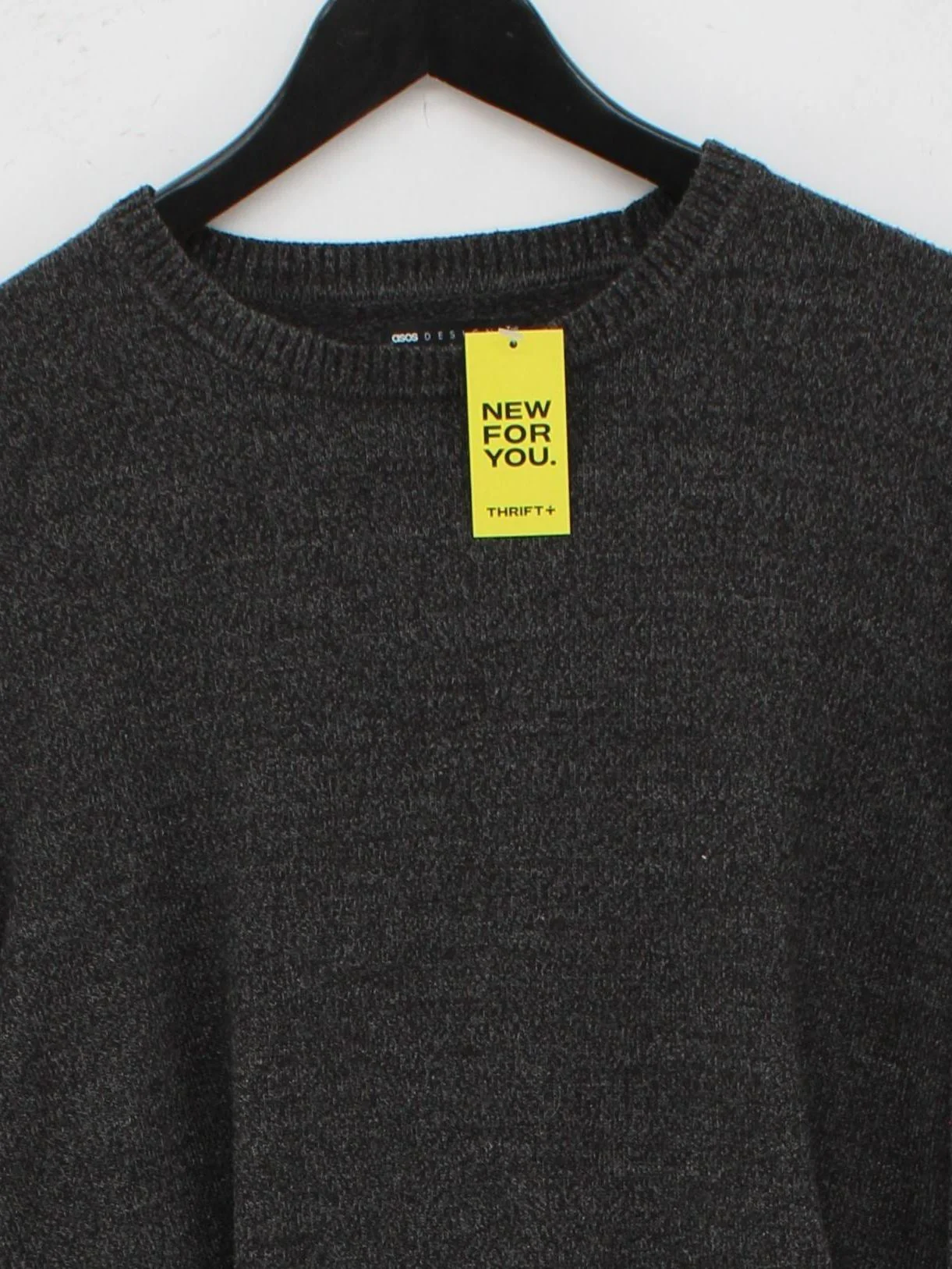 Asos Design Men's Jumper L Grey 100% Other Crew Neck Pullover - Image 3