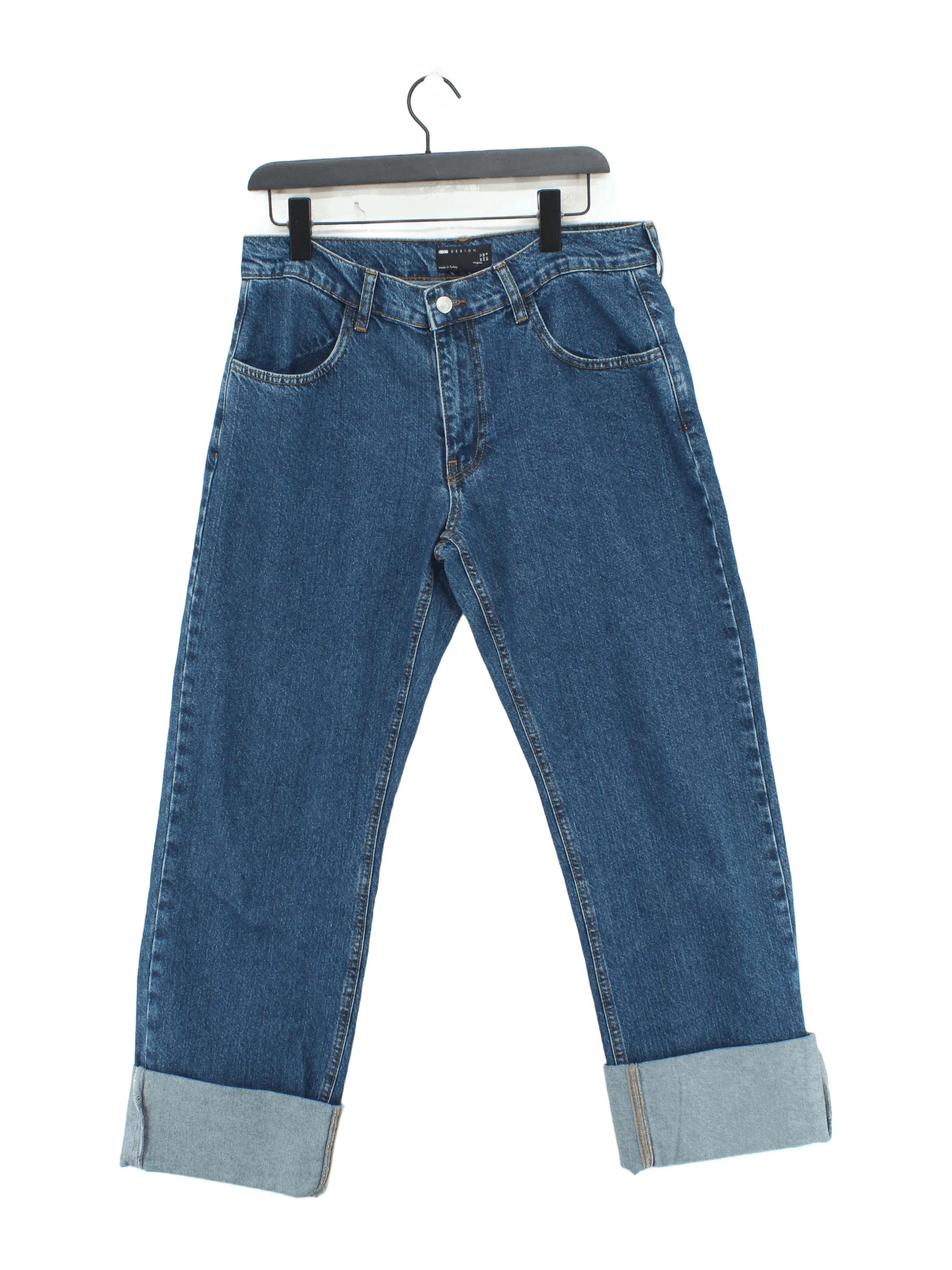 Asos Design Women's Jeans UK 12 Blue 100% Cotton Straight
