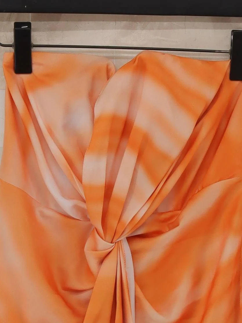 Asos Design Women's Maxi Skirt UK 12 Orange 100% Polyester Long Maxi - Image 3