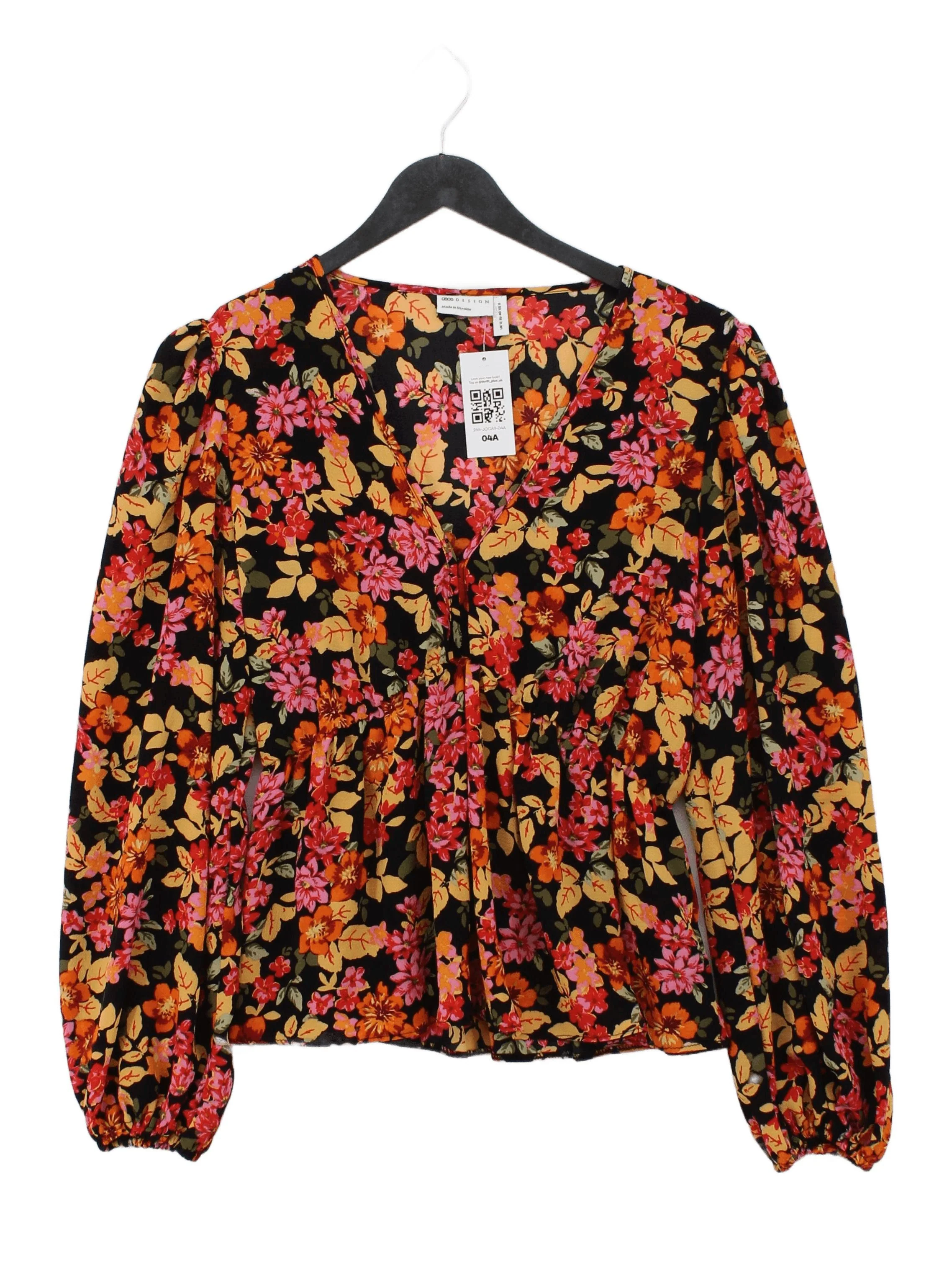 Asos Design Women's Top UK 12 Multi Polyester with Elastane Basic