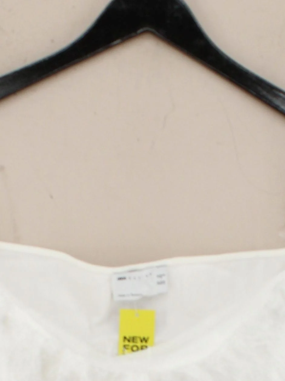 Asos Design Women's Top UK 12 White Viscose with Polyamide, Elastane Cropped - Image 3