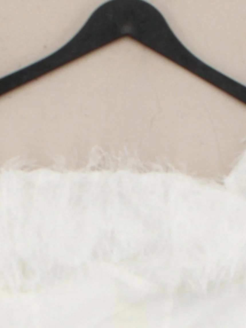 Asos Design Women's Top UK 6 White Viscose with Polyamide, Elastane Cropped - Image 3