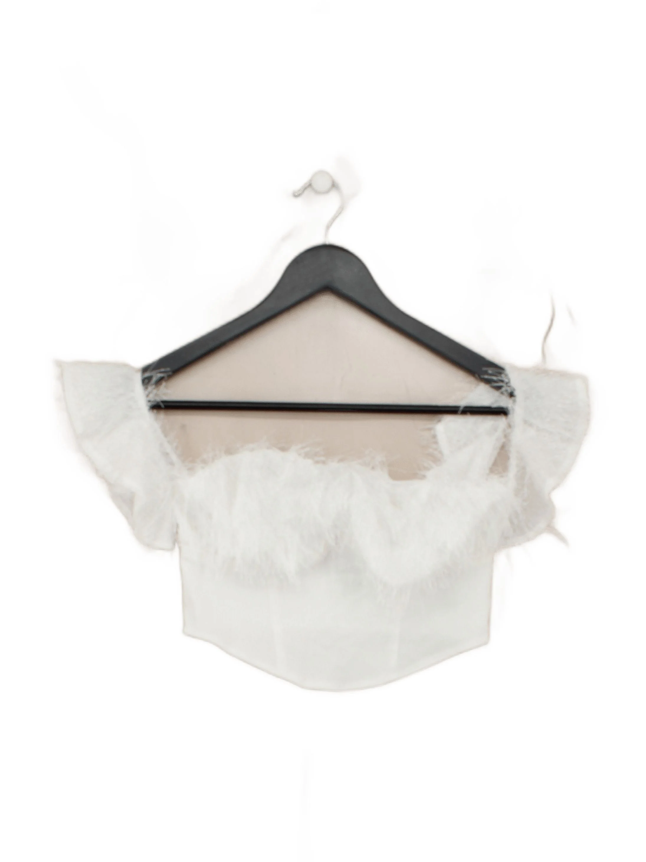 Asos Design Women's Top UK 6 White Viscose with Polyamide, Elastane Cropped