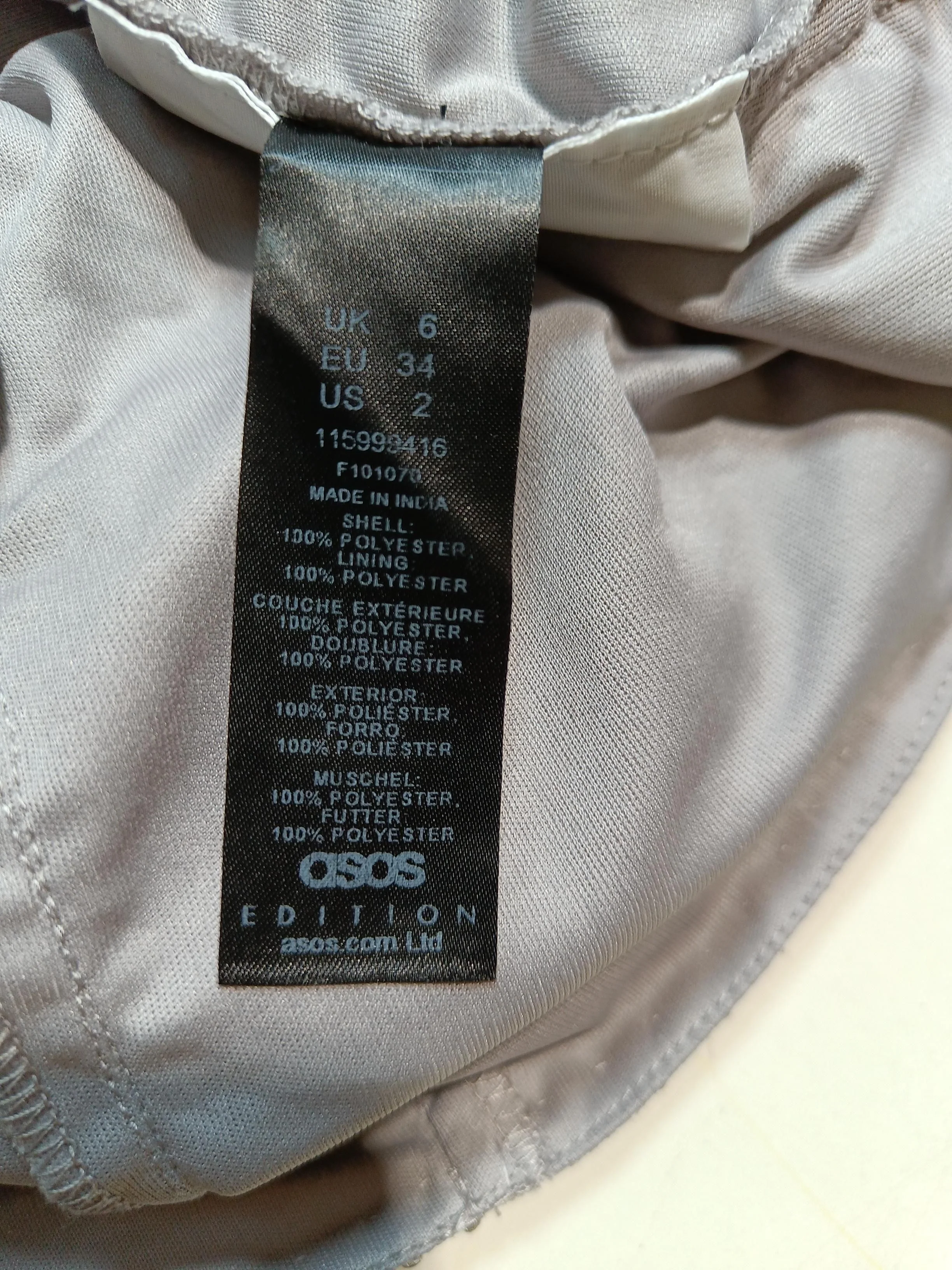 Asos Edition Bodycon Mini Dress UK6 in Grey - Image 7