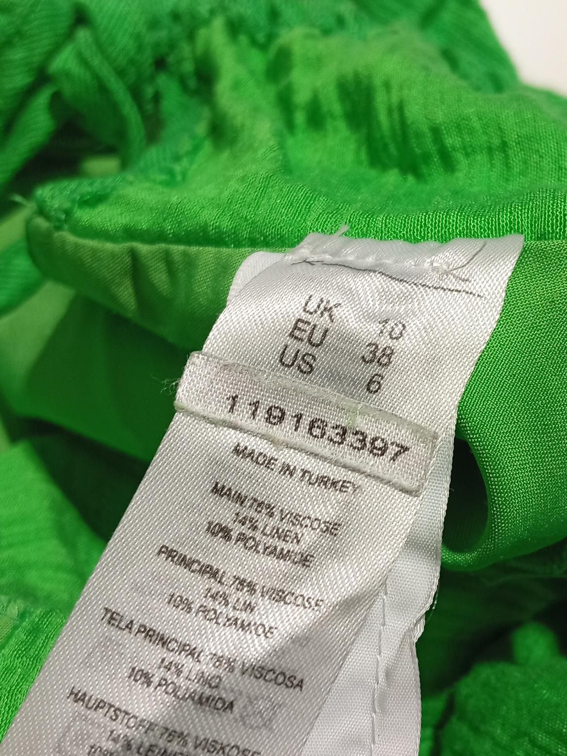 Asos Edition Women's Top UK 10 Green Viscose with Linen, Polyamide Basic - Image 6