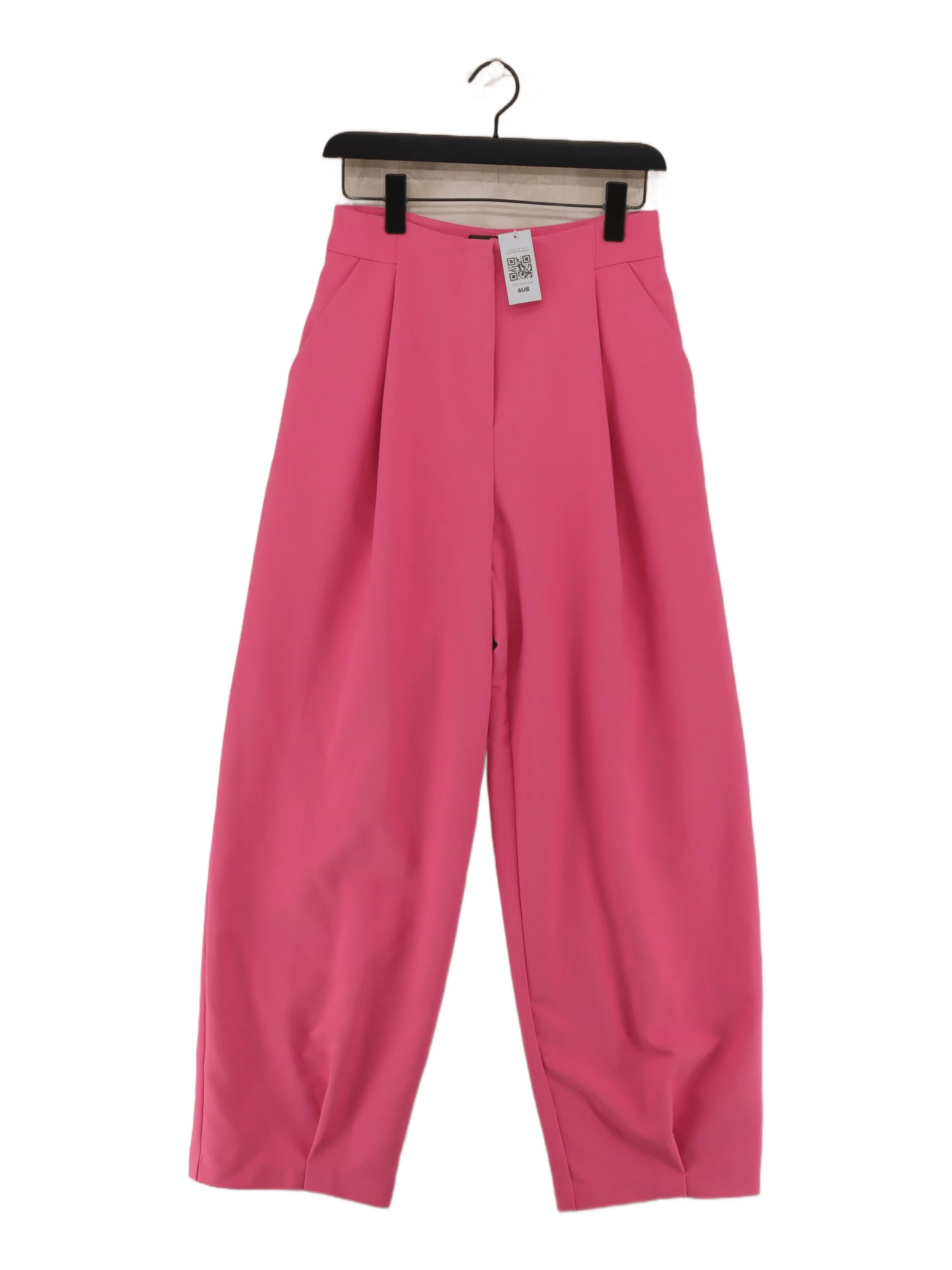 Asos Edition Women's Trousers UK 8 Pink Polyester with Viscose, Elastane Cropped