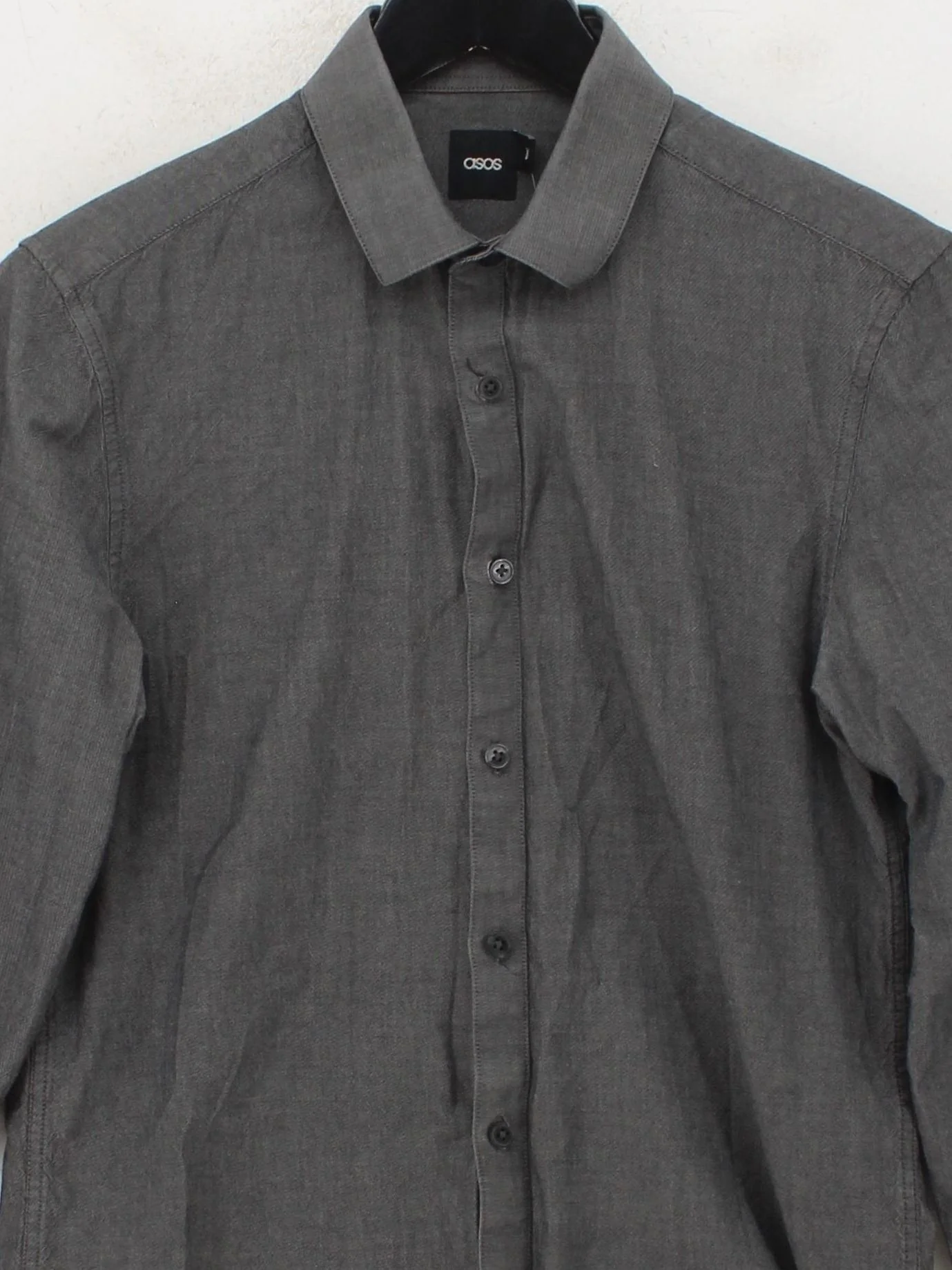 Asos Men's Shirt XS Grey 100% Cotton Basic - Image 3