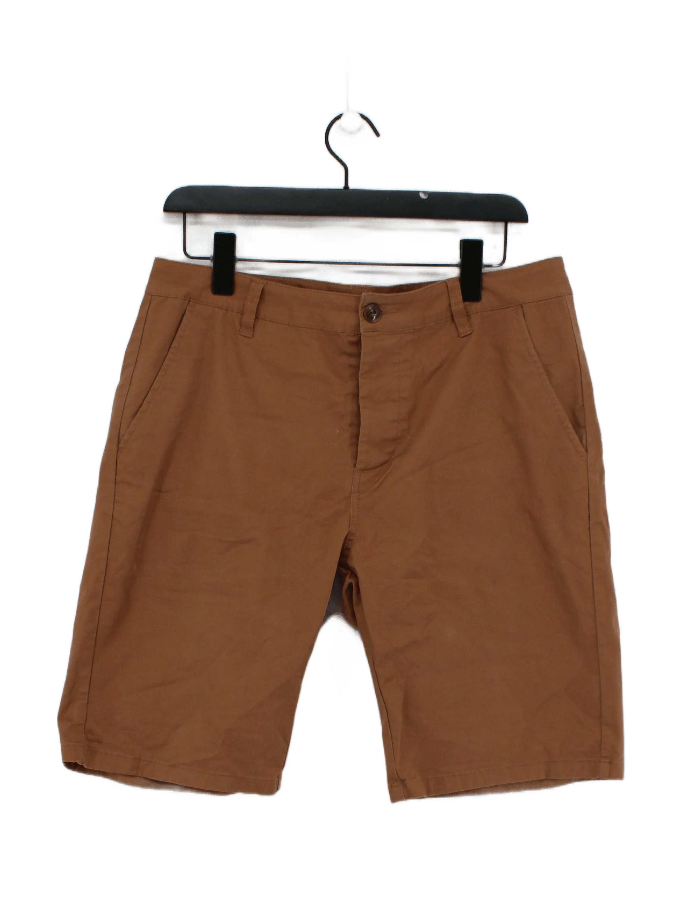 Asos Men's Shorts W 32 in Brown Cotton with Elastane Chino