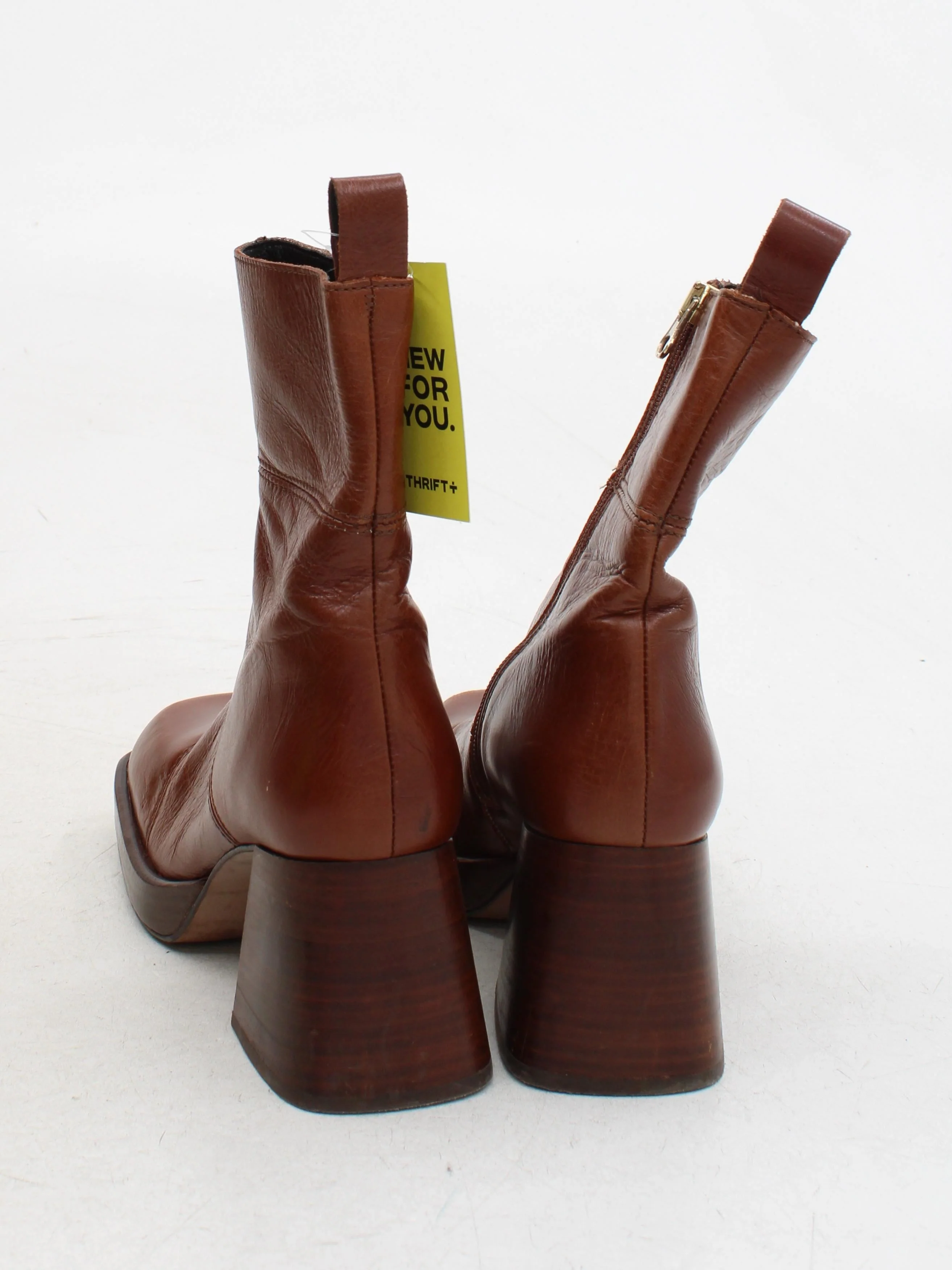 Asos Women's Boots UK 6 Brown 100% Leather Platform - Image 3