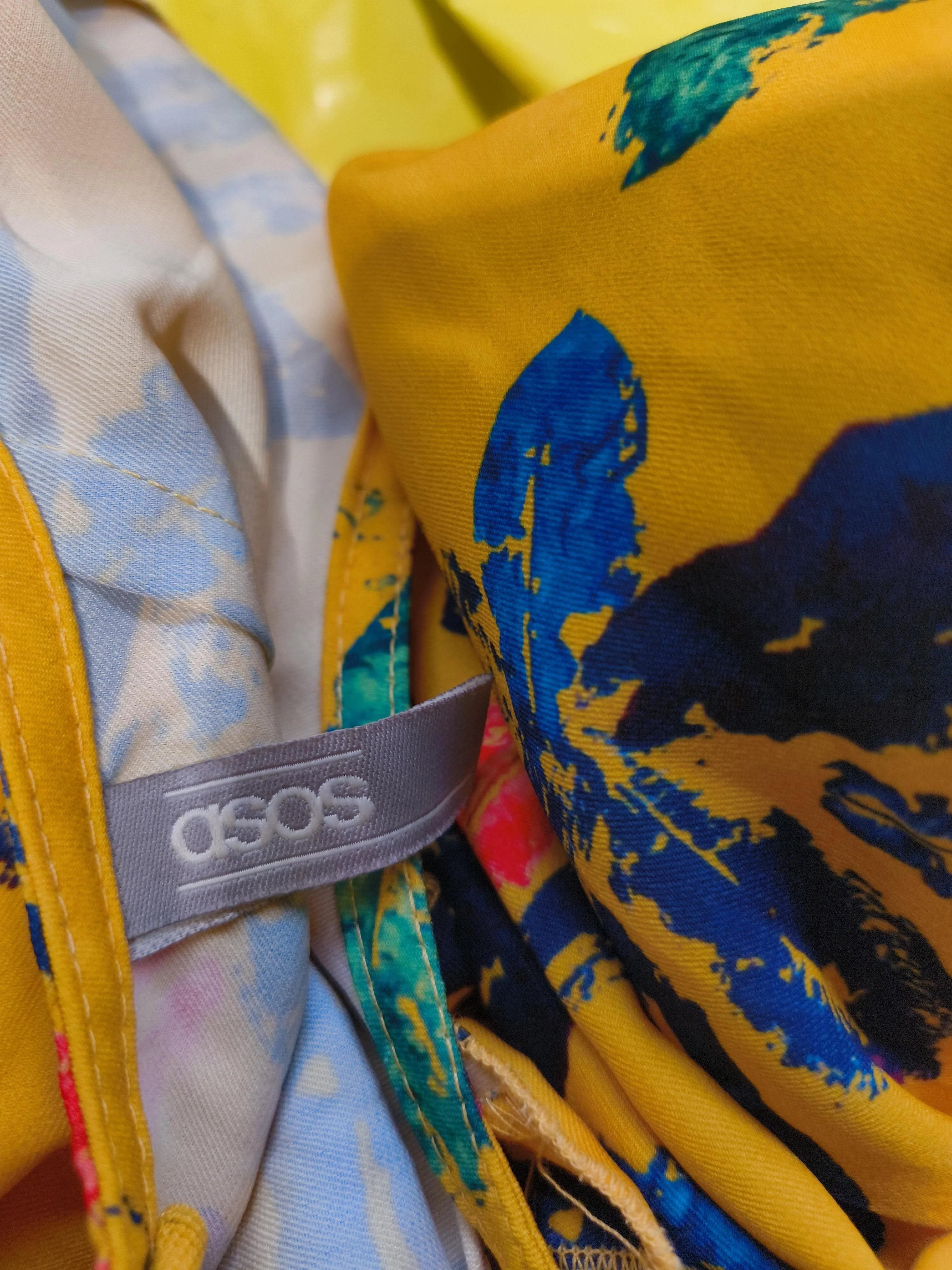 Asos Women's Jumpsuit UK 8 Yellow Floral 100% Viscose Wide-Leg Jumpsuit - Image 6
