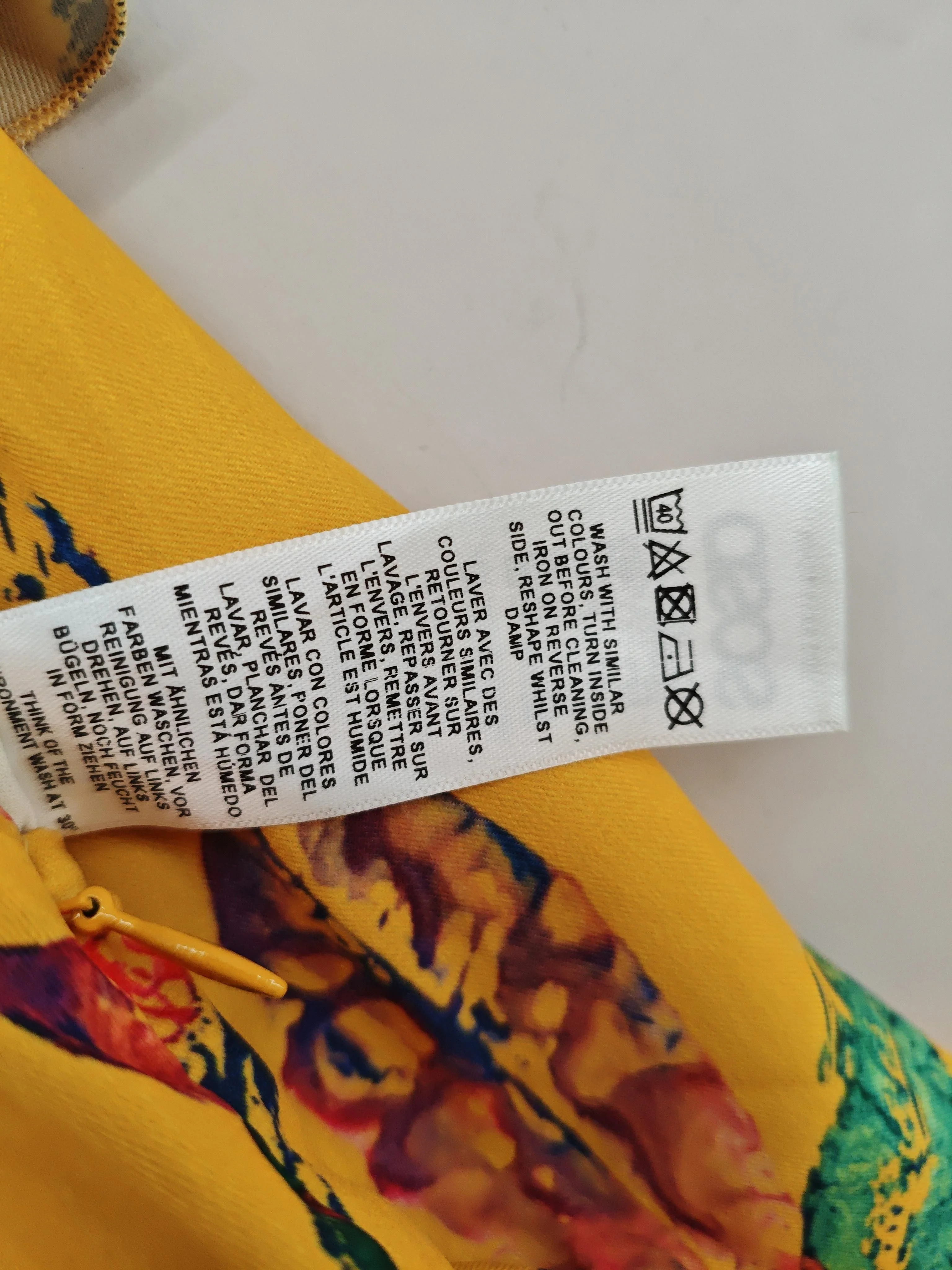 Asos Women's Jumpsuit UK 8 Yellow Floral 100% Viscose Wide-Leg Jumpsuit - Image 7