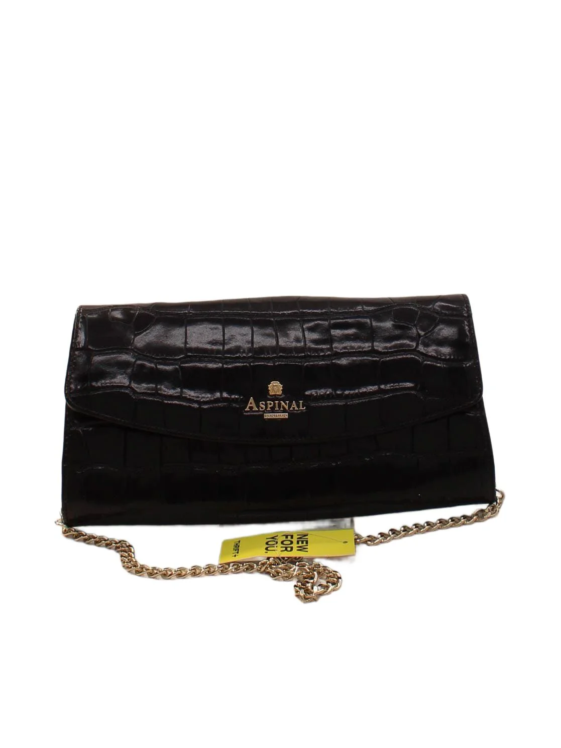 Aspinal Of London Women's Bag Black Animal Print 100% Leather Clutch