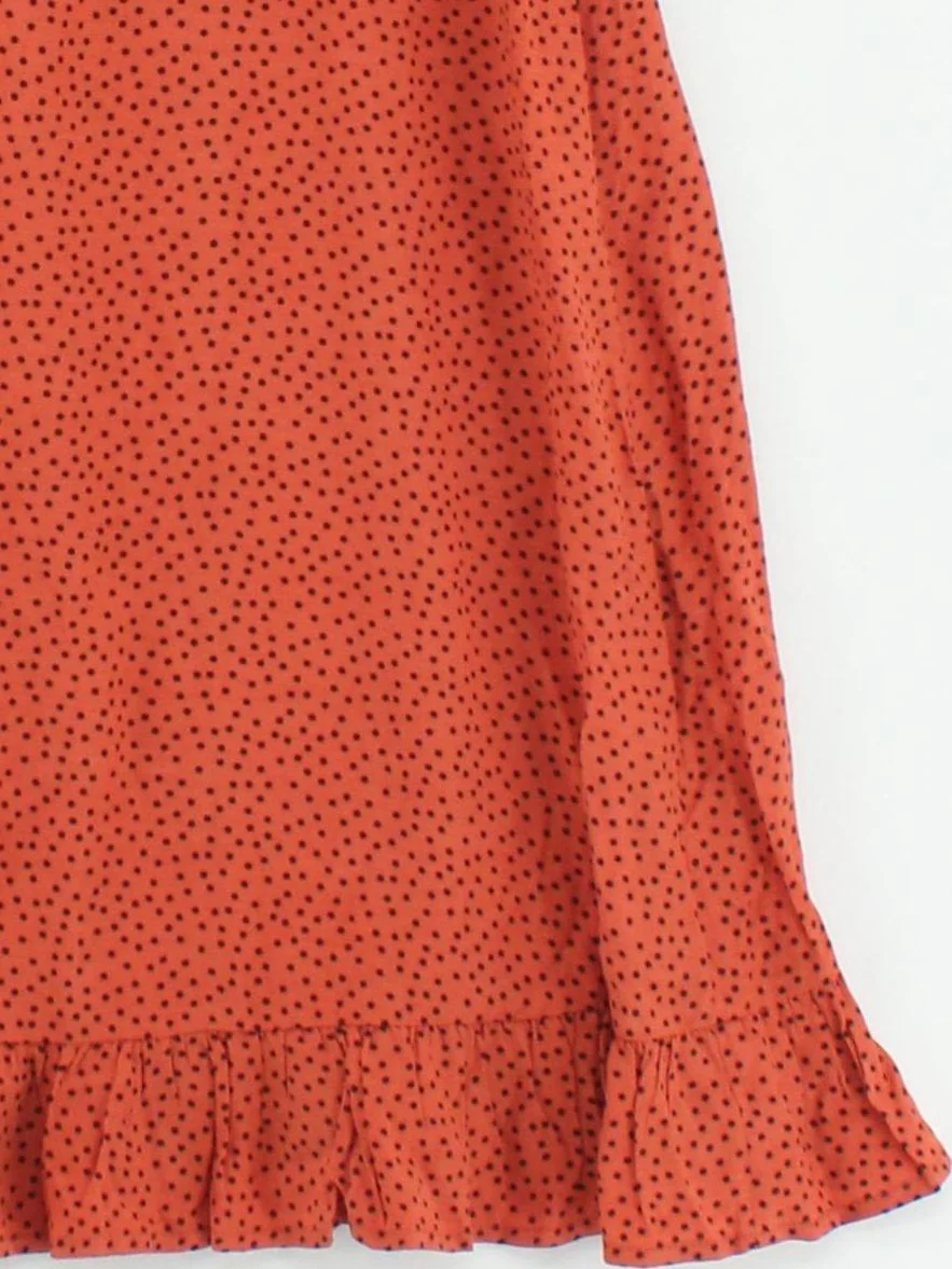Auguste Women's Midi Skirt S Orange Polkadot 100% Viscose Midi A-Line - Image 4