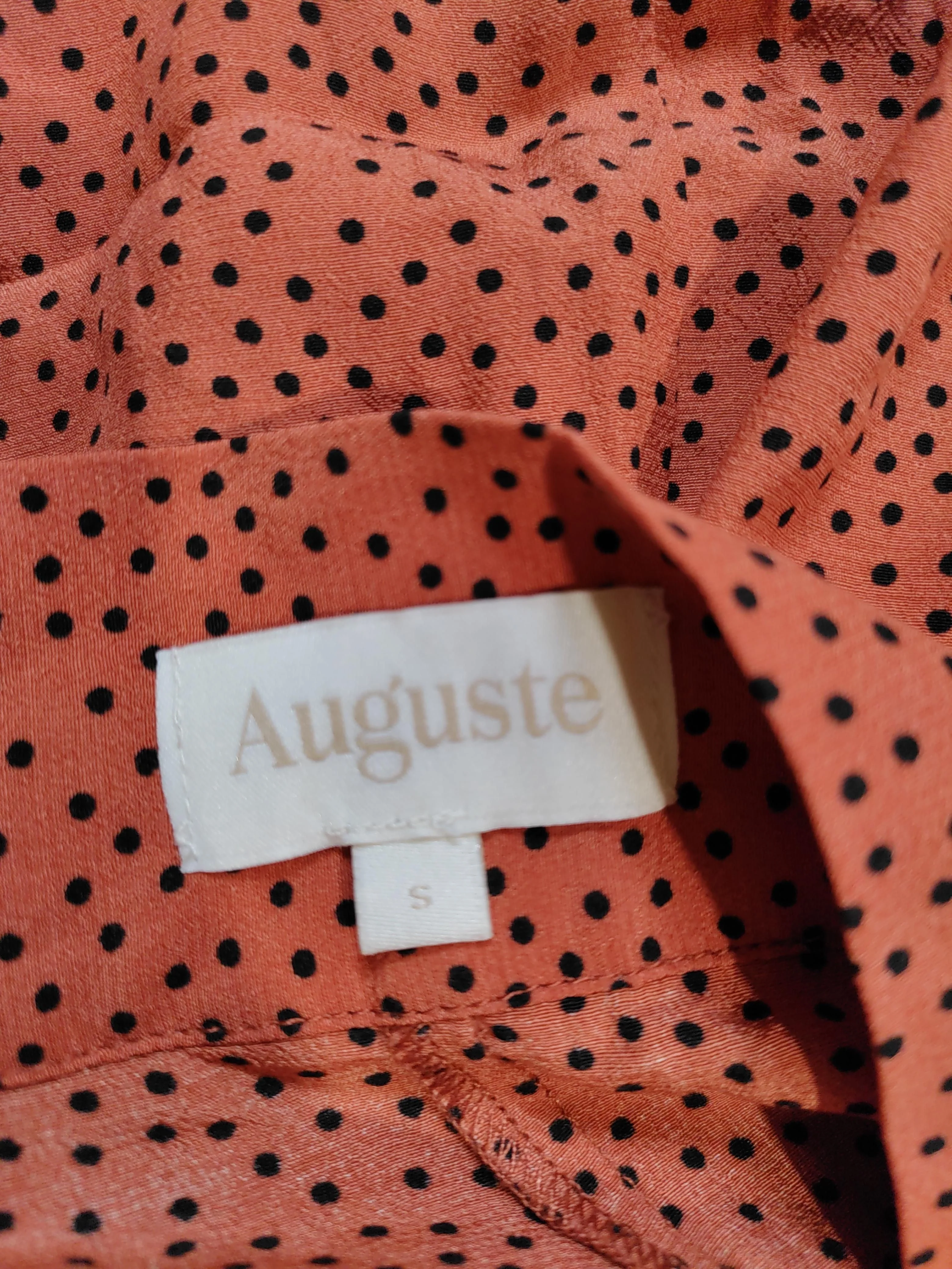 Auguste Women's Midi Skirt S Orange Polkadot 100% Viscose Midi A-Line - Image 5