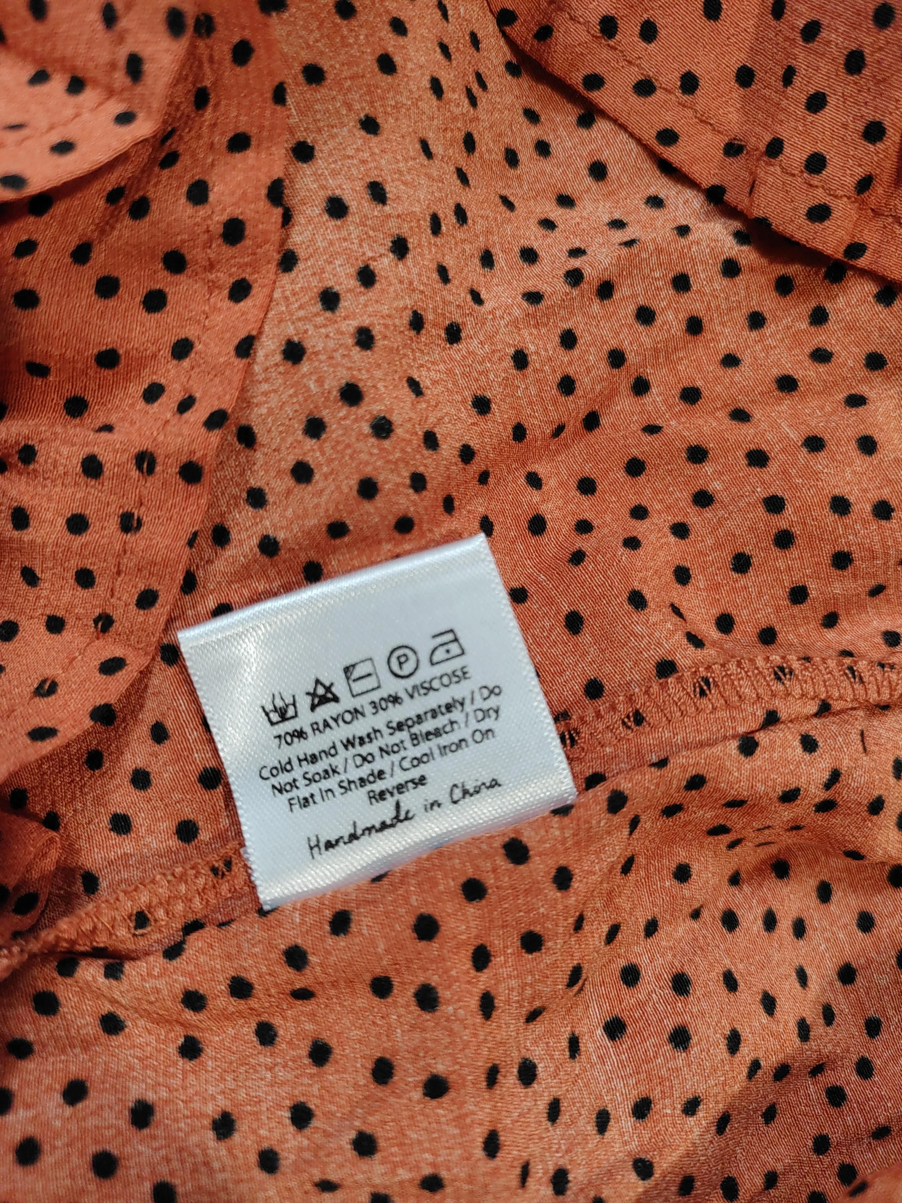 Auguste Women's Midi Skirt S Orange Polkadot 100% Viscose Midi A-Line - Image 6