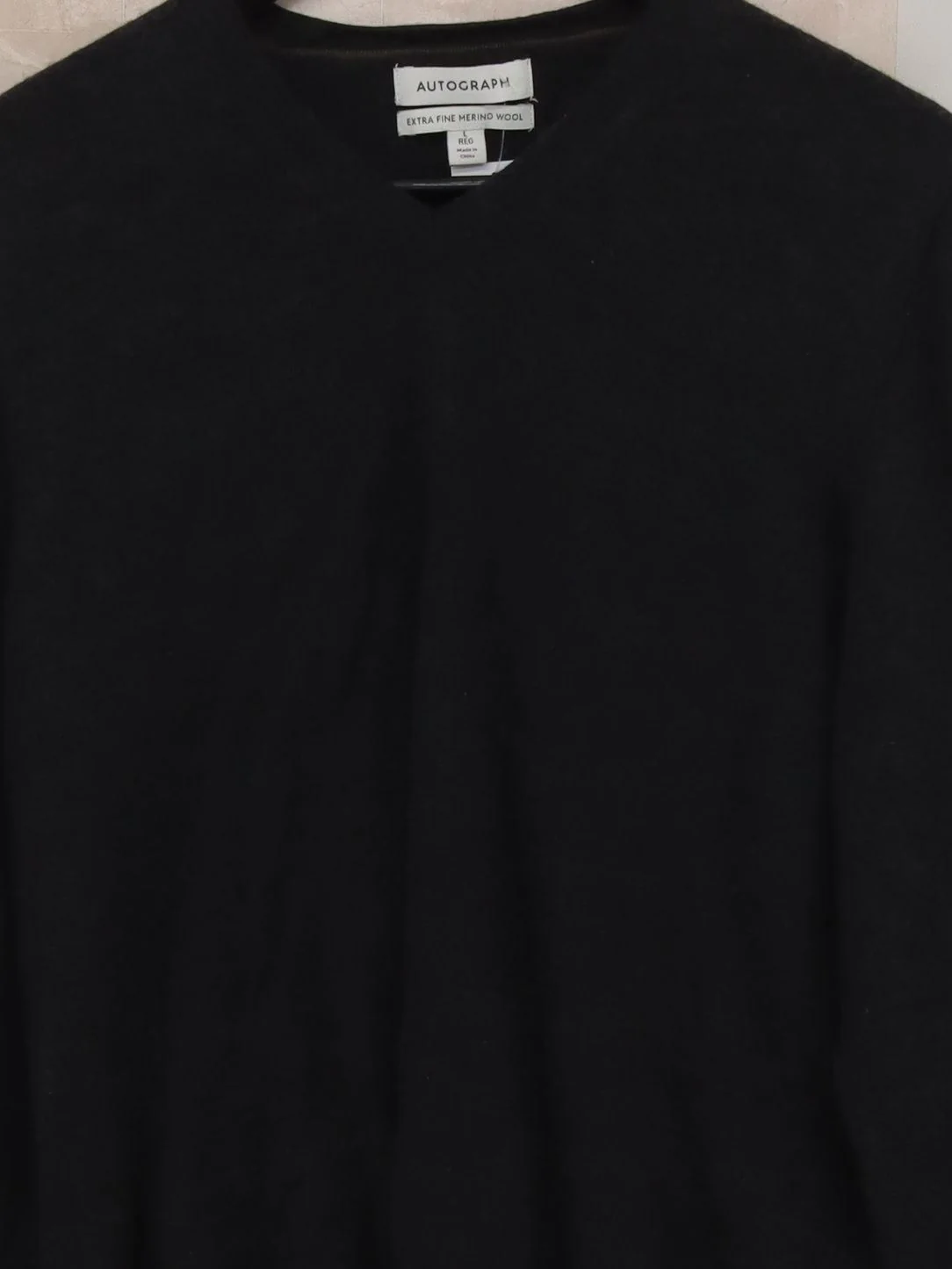 Autograph Men's Jumper L Black 100% Wool V-Neck Pullover - Image 3