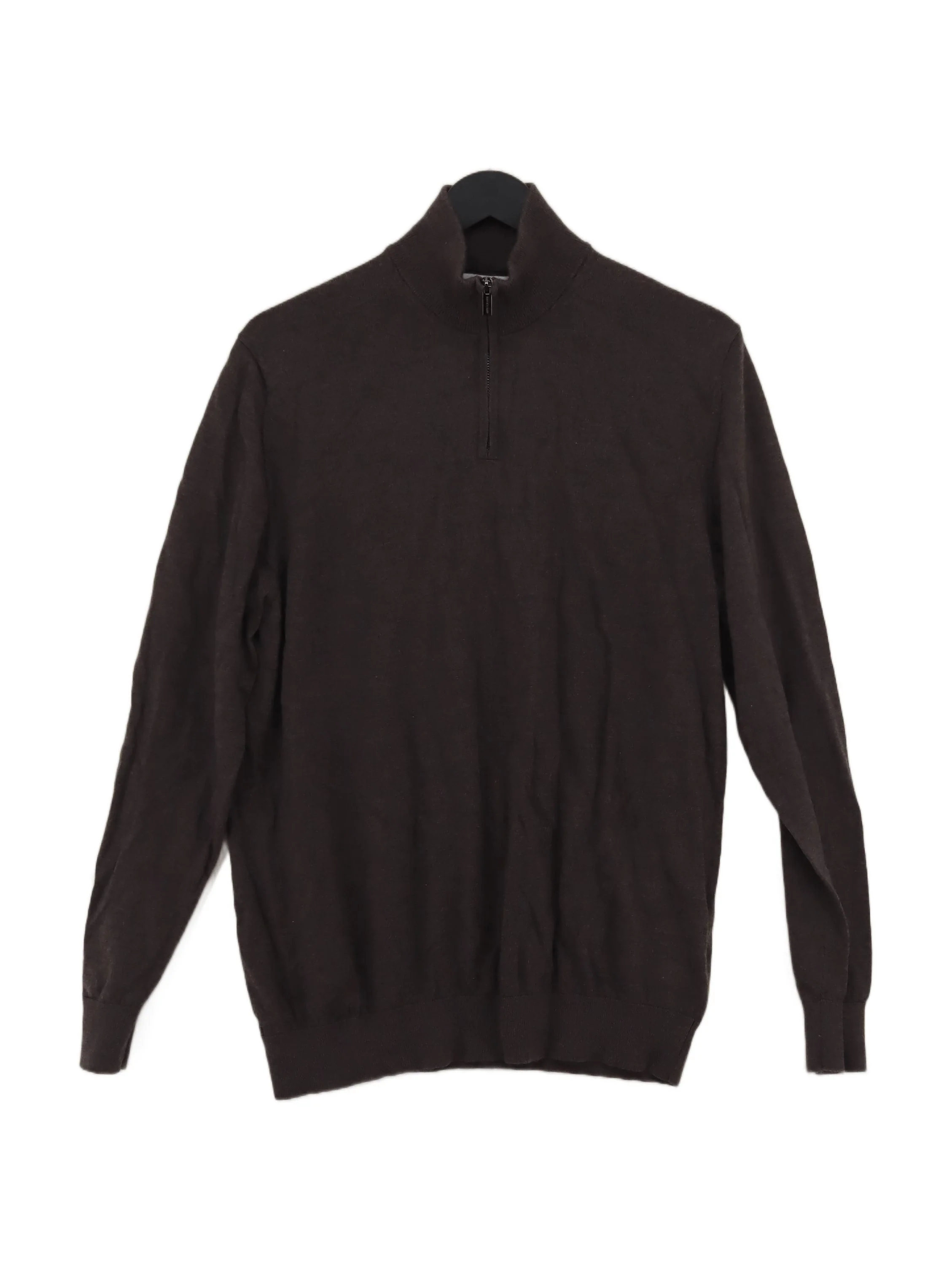 Autograph Men's Jumper L Brown 100% Wool High Neck Pullover