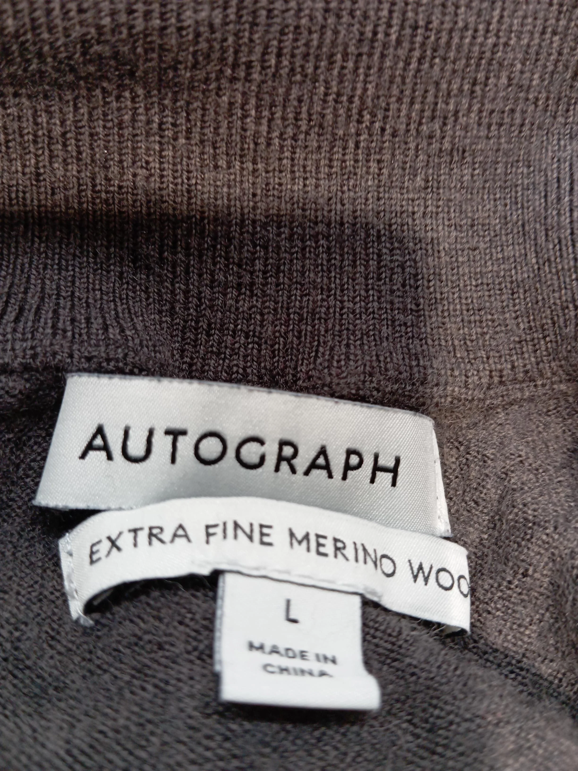 Autograph Men's Jumper L Brown 100% Wool High Neck Pullover - Image 5