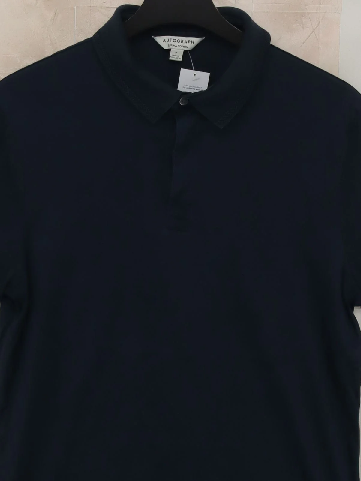 Autograph Men's Polo M Blue 100% Cotton Basic - Image 3
