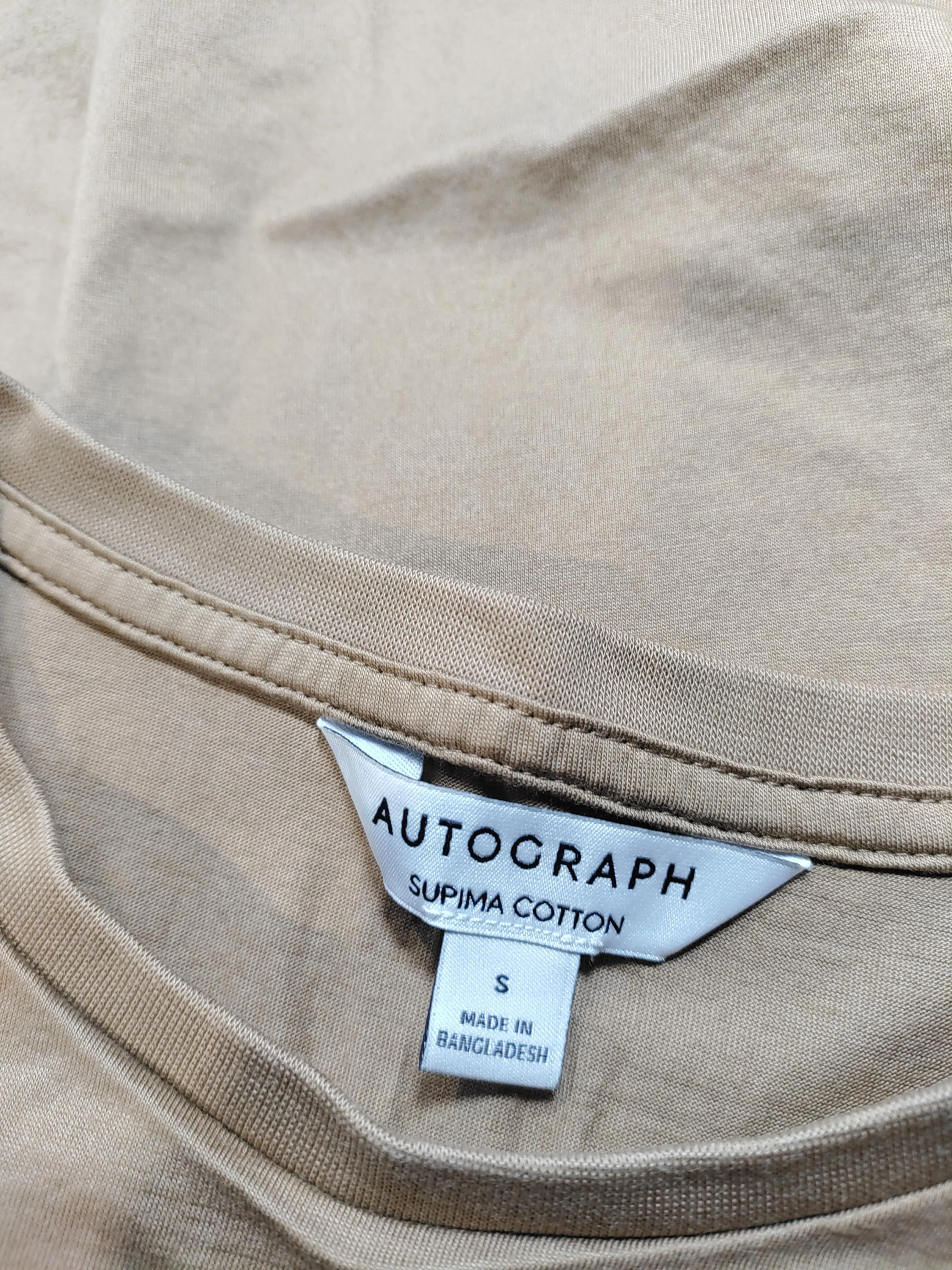 Autograph Men's T-Shirt S Tan 100% Cotton Basic - Image 5