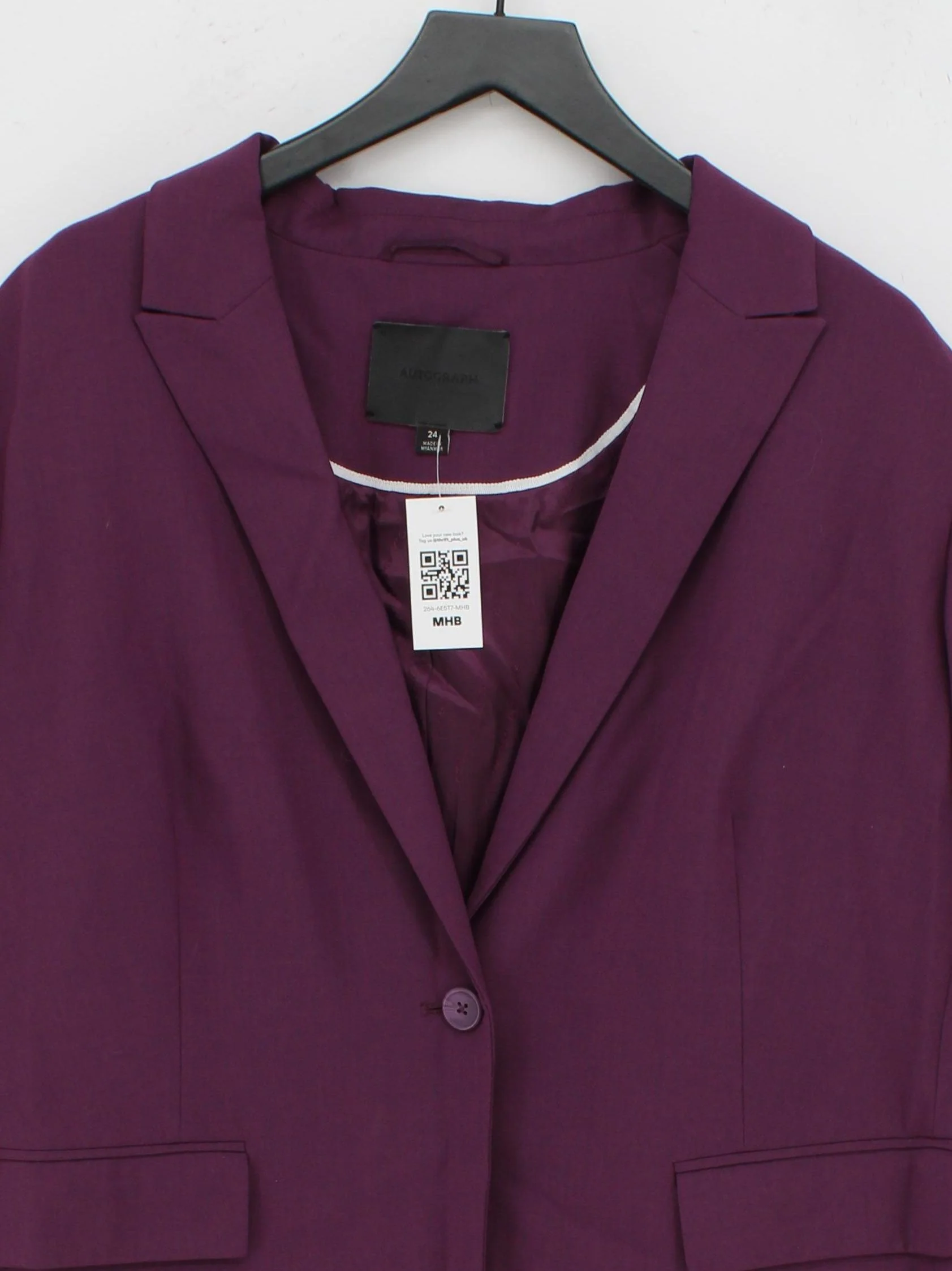 Autograph Women's Blazer UK 24 Purple Wool - Image 3