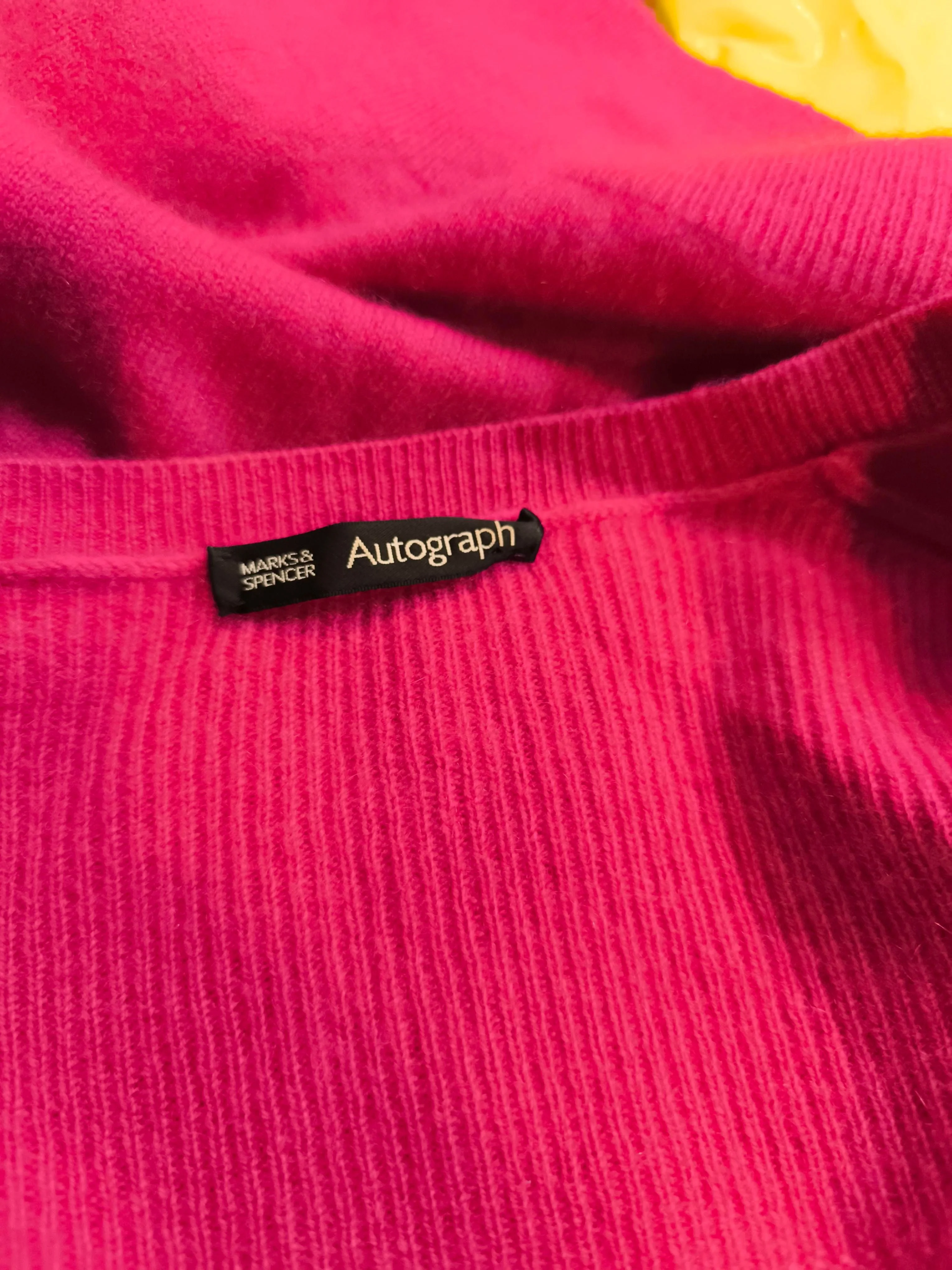 Autograph Women's Cardigan UK 8 Pink 100% Cashmere V-Neck Cardigan - Image 6