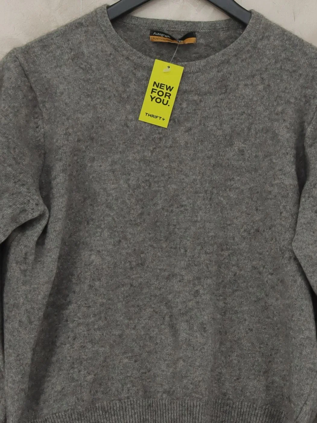 Autograph Women's Jumper M Grey 100% Cashmere Crew Neck Pullover - Image 3