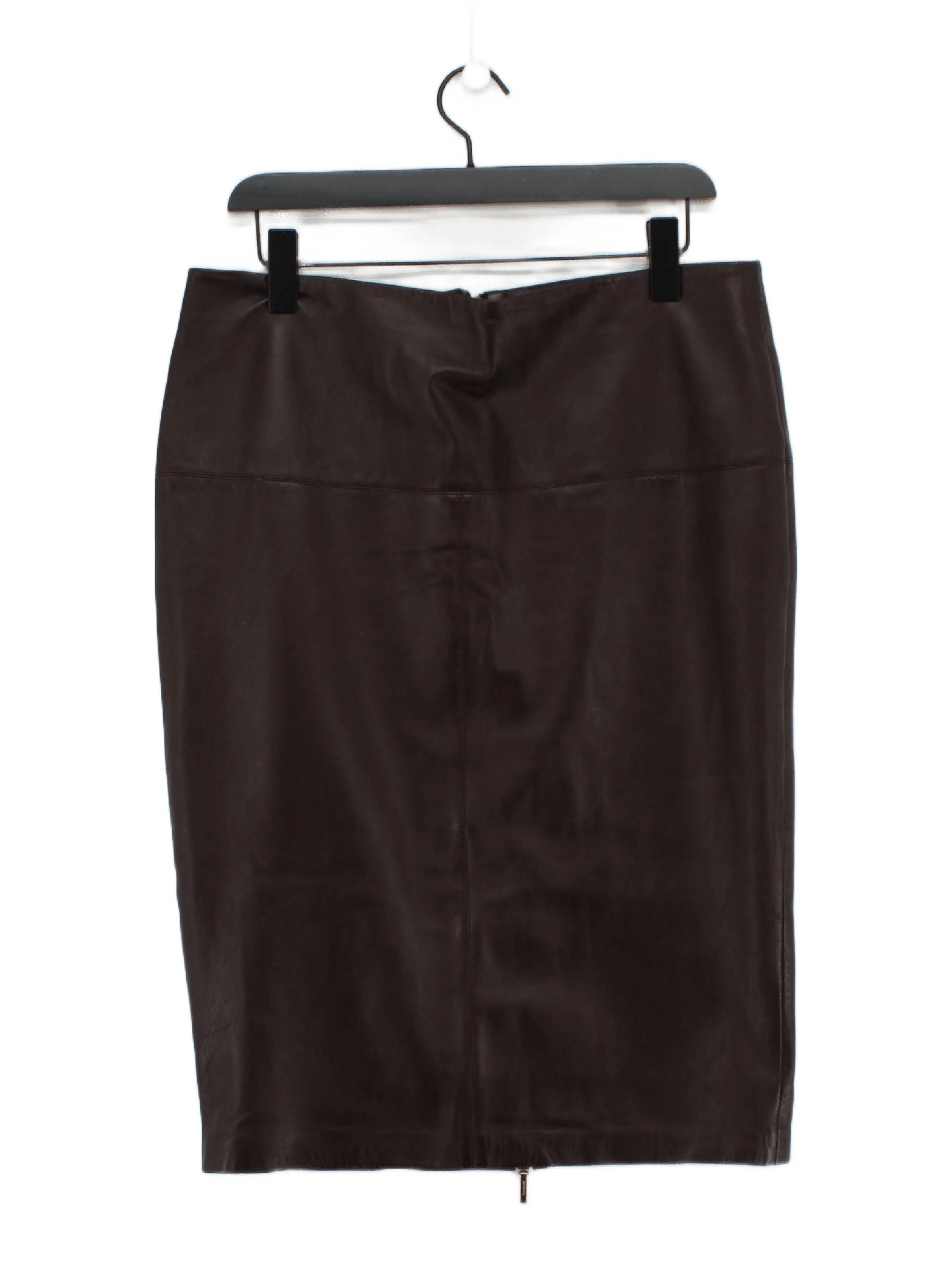 Autograph Women's Midi Skirt UK 14 Brown Leather