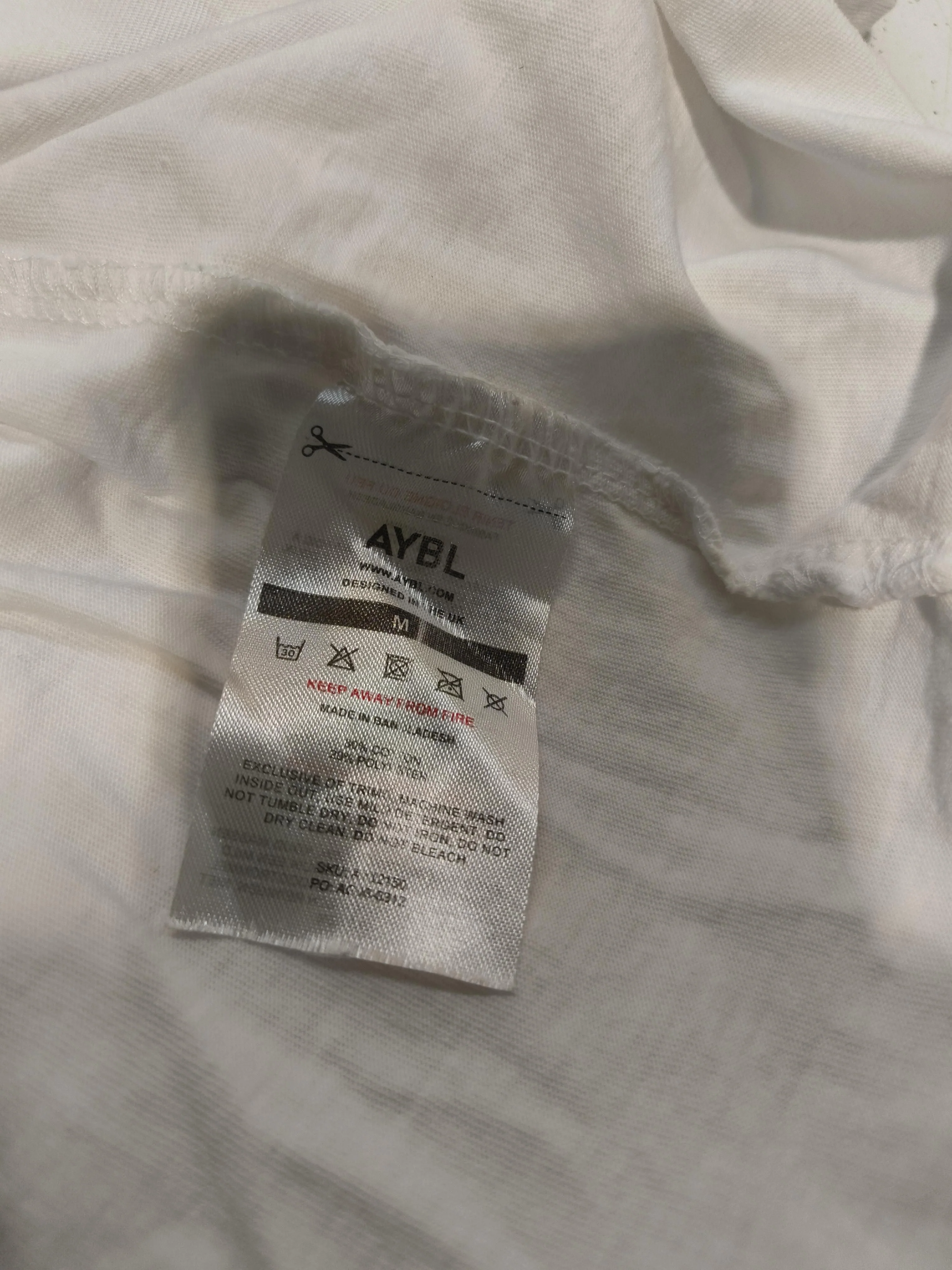 AYBL Men's T-Shirt M White Graphic 100% Cotton Basic - Image 7