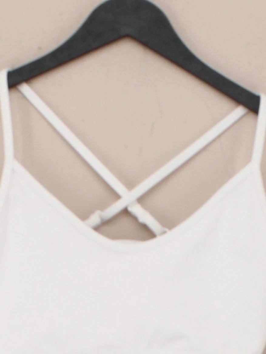 AYBL Women's Top S White Polyester with Elastane Sleeveless Round Neck Cropped - Image 3