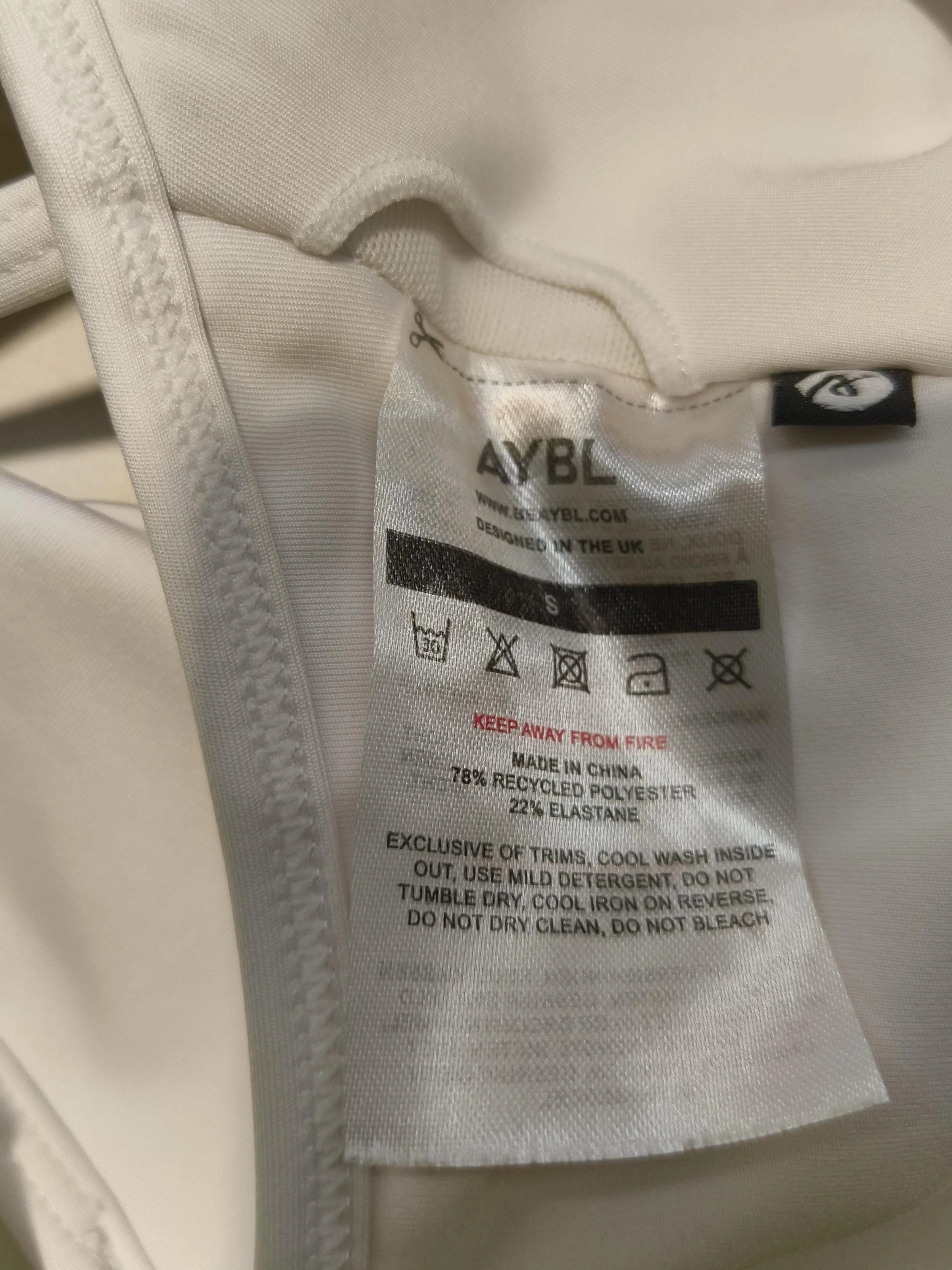 AYBL Women's Top S White Polyester with Elastane Sleeveless Round Neck Cropped - Image 5