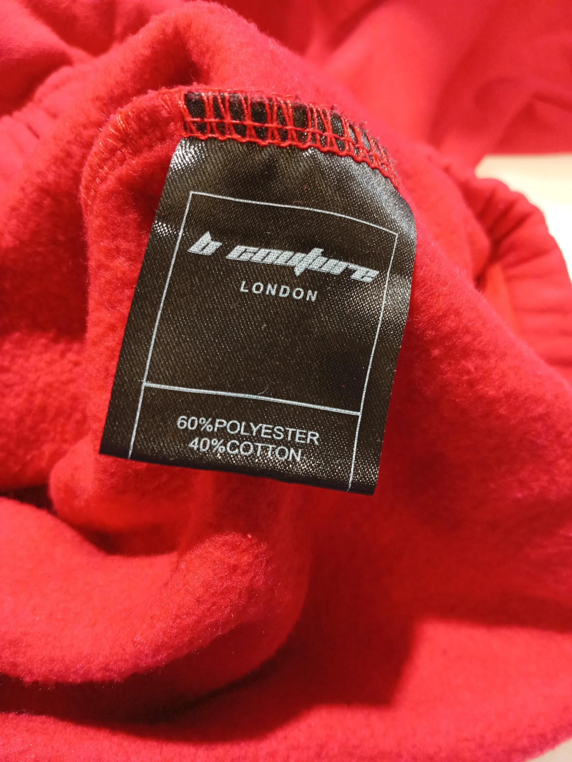 B Couture Men's Hoodie M Red Polyester with Cotton Pullover - Image 6