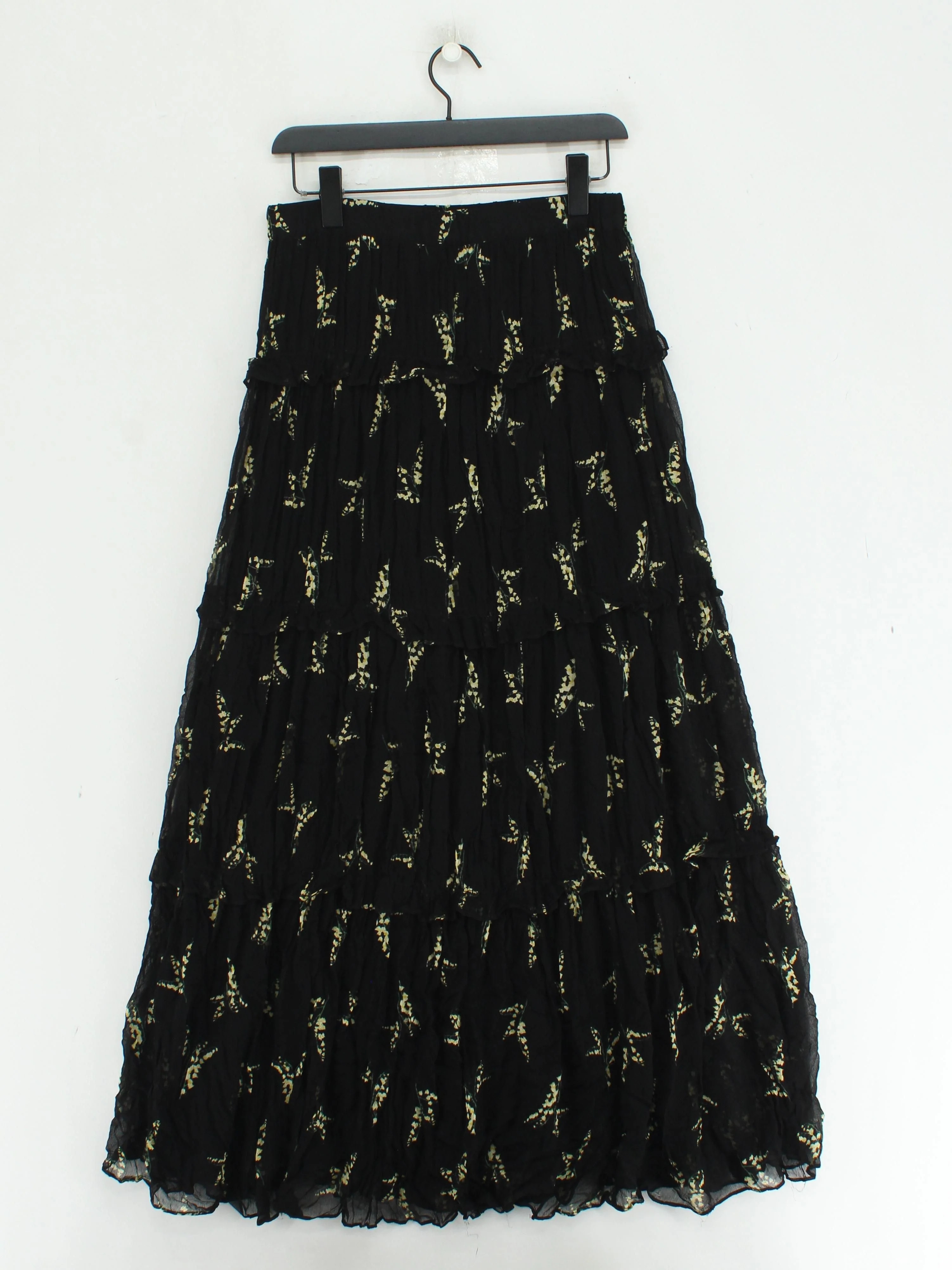 Ba&sh Women's Maxi Skirt M Black Floral 100% Viscose Long Maxi - Image 2
