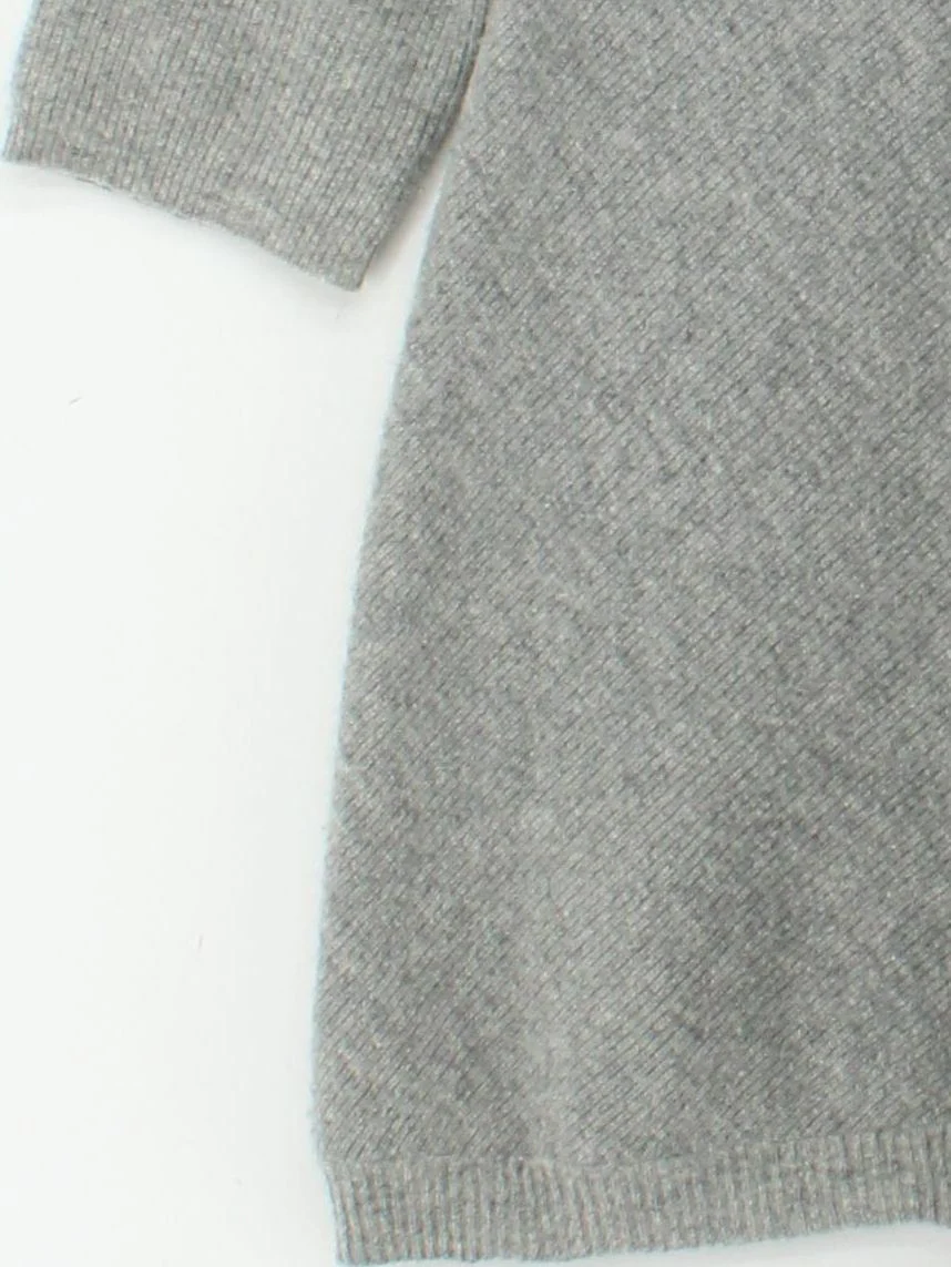 Ba&sh Women's Top UK 10 Grey Wool with Cashmere 3/4 Sleeve V-Neck Tunic - Image 4