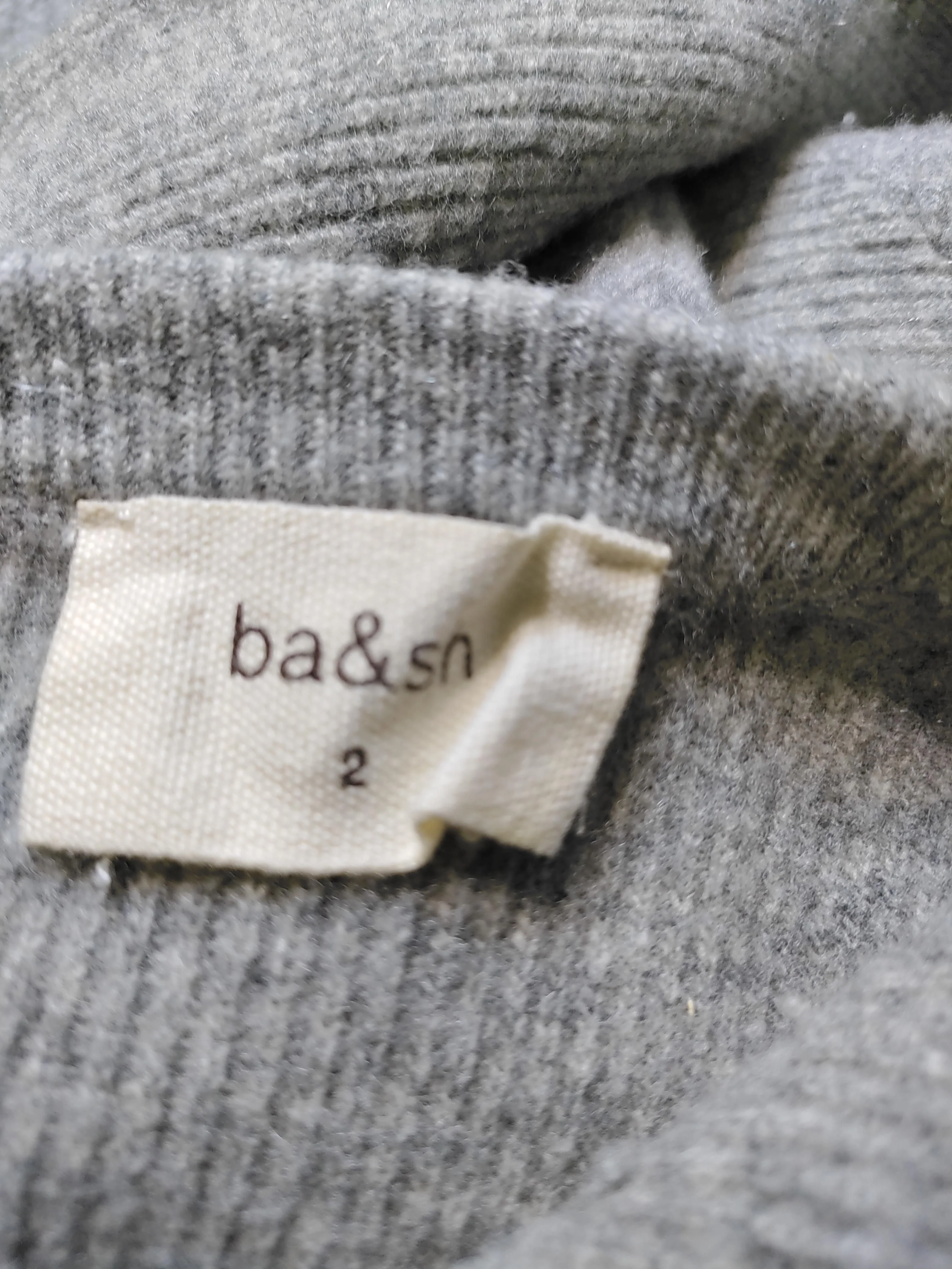 Ba&sh Women's Top UK 10 Grey Wool with Cashmere 3/4 Sleeve V-Neck Tunic - Image 7