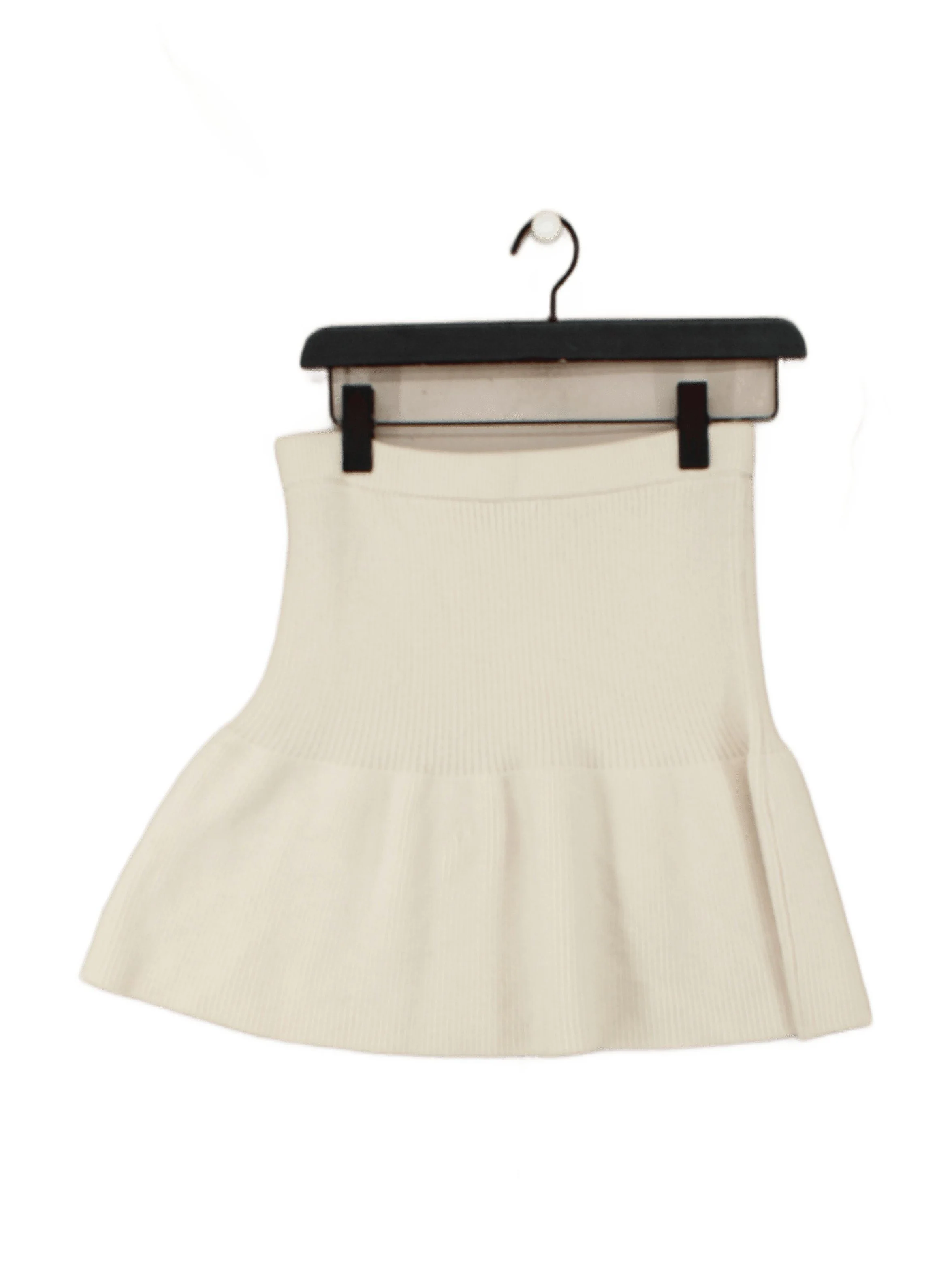 Babaton Women's Mini Skirt S Cream 100% Wool Short Mini