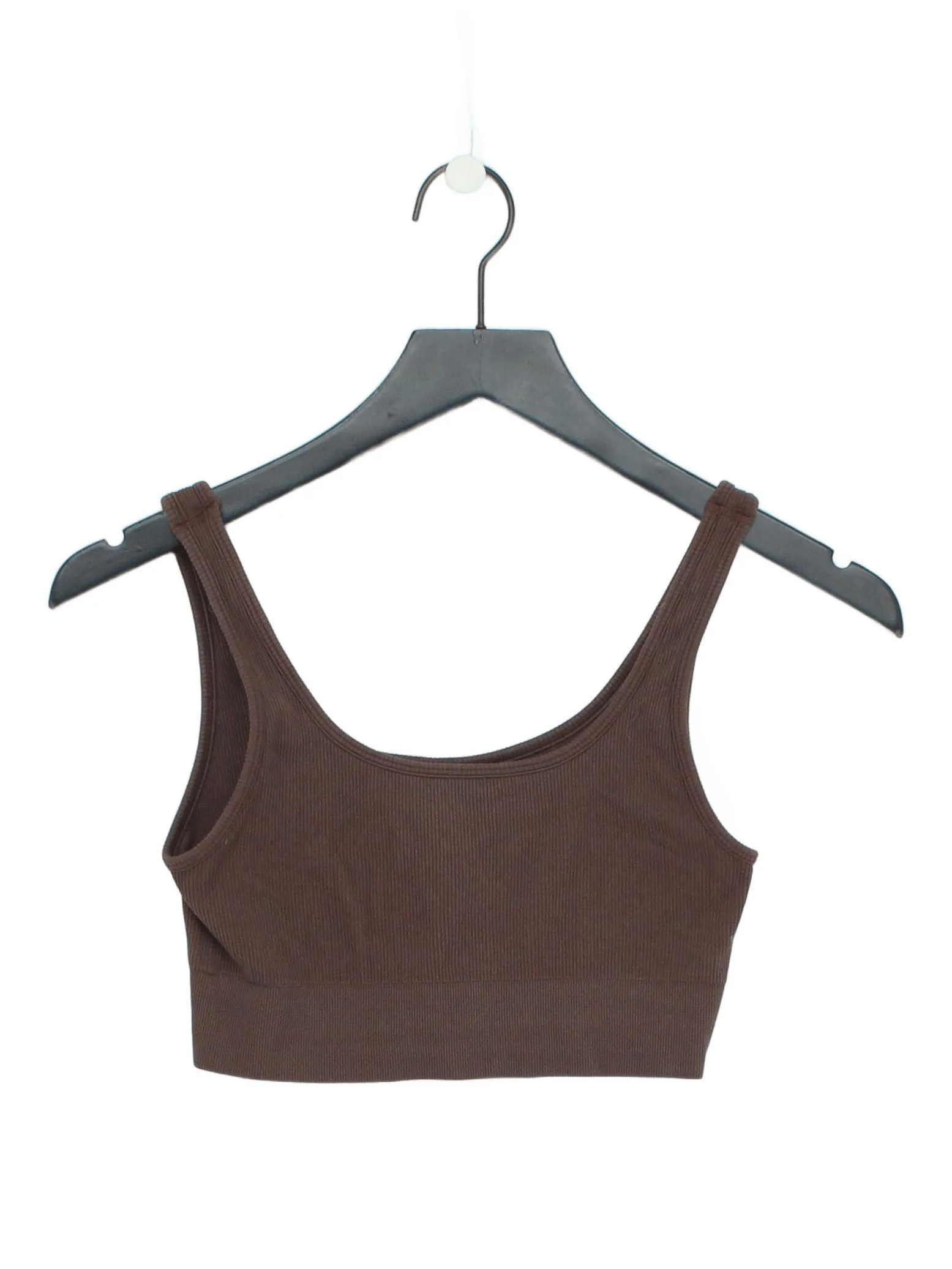 Babaton Women's T-Shirt S Brown Nylon with Elastane Sleeveless Round Neck Basic
