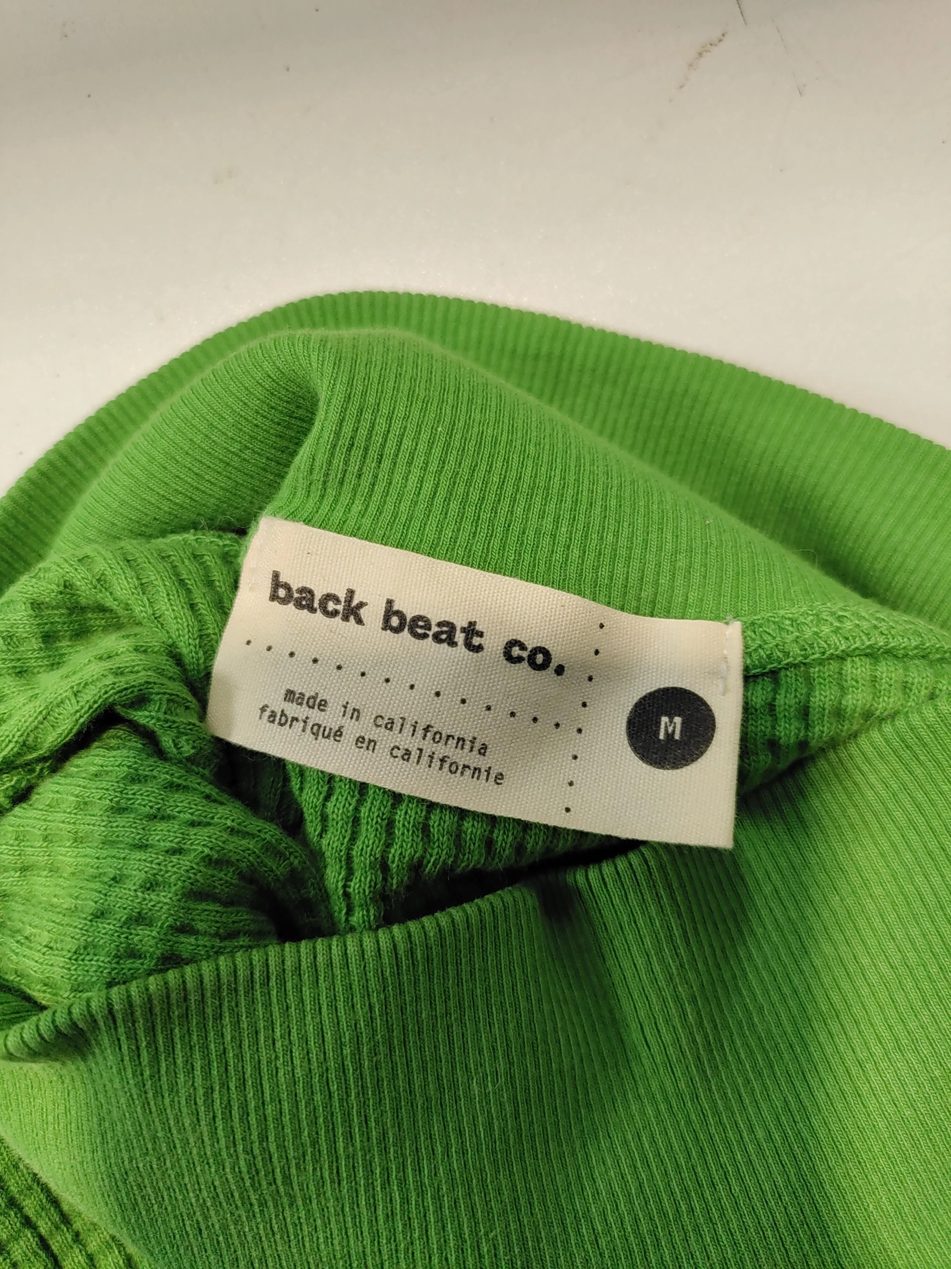 Back Beat Co. Women's Top M Green 100% Cotton Long Sleeve Mock Neck Basic - Image 5