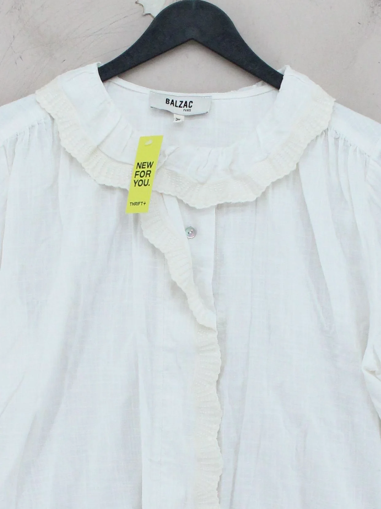 Balzac Paris Women's Shirt UK 10 White Cotton with Linen Basic - Image 3