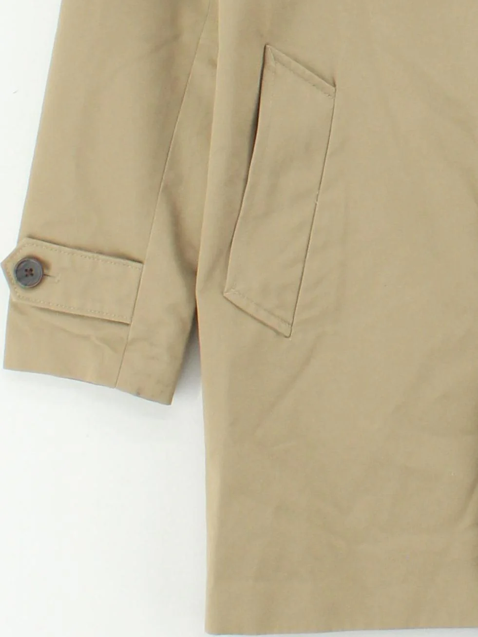 Banana Republic Men's Coat XS Tan Checkered Cotton with Polyester Trench Coat - Image 4