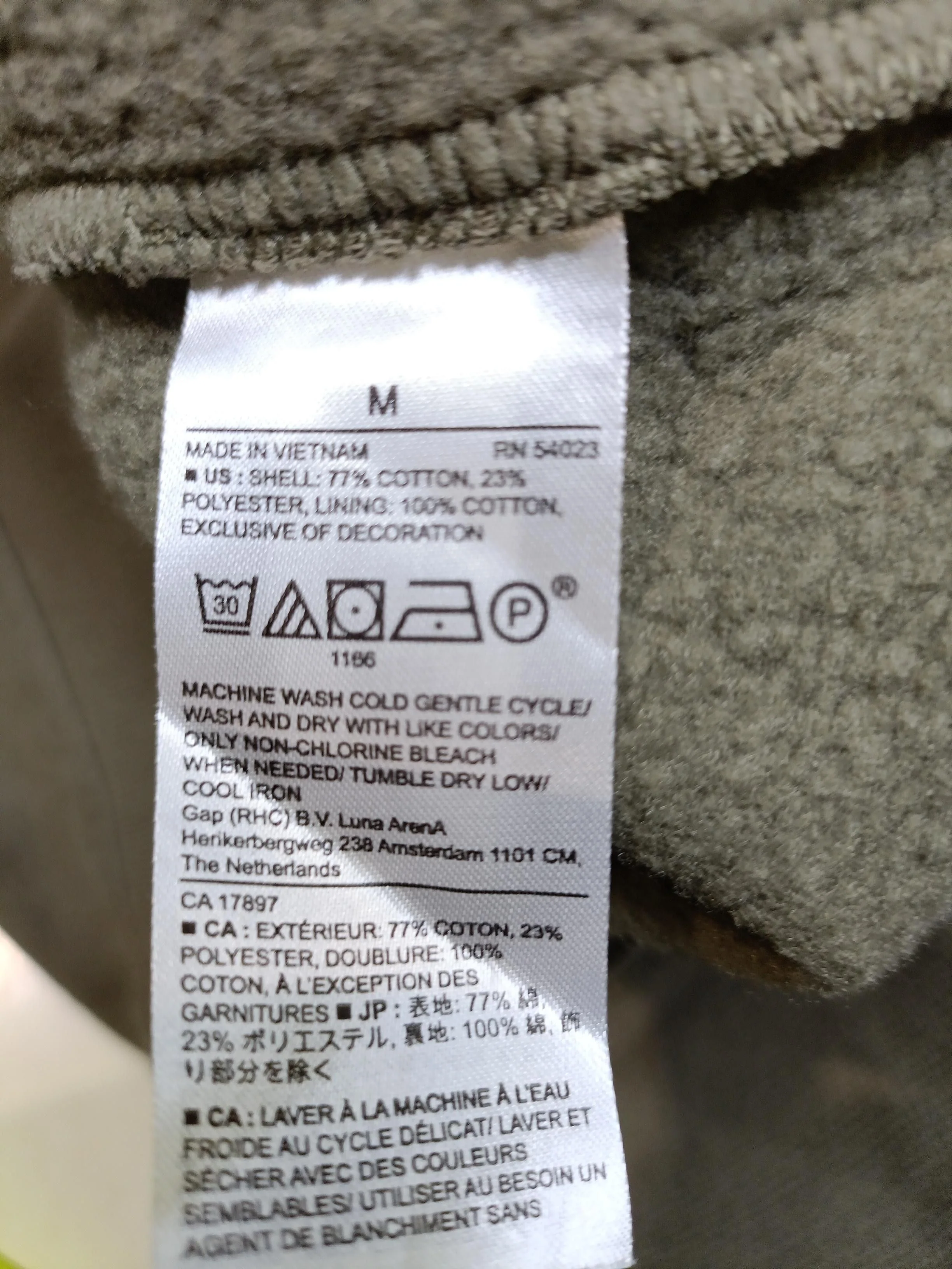 Banana Republic Men's Hoodie M Green Cotton with Polyester Pullover - Image 6